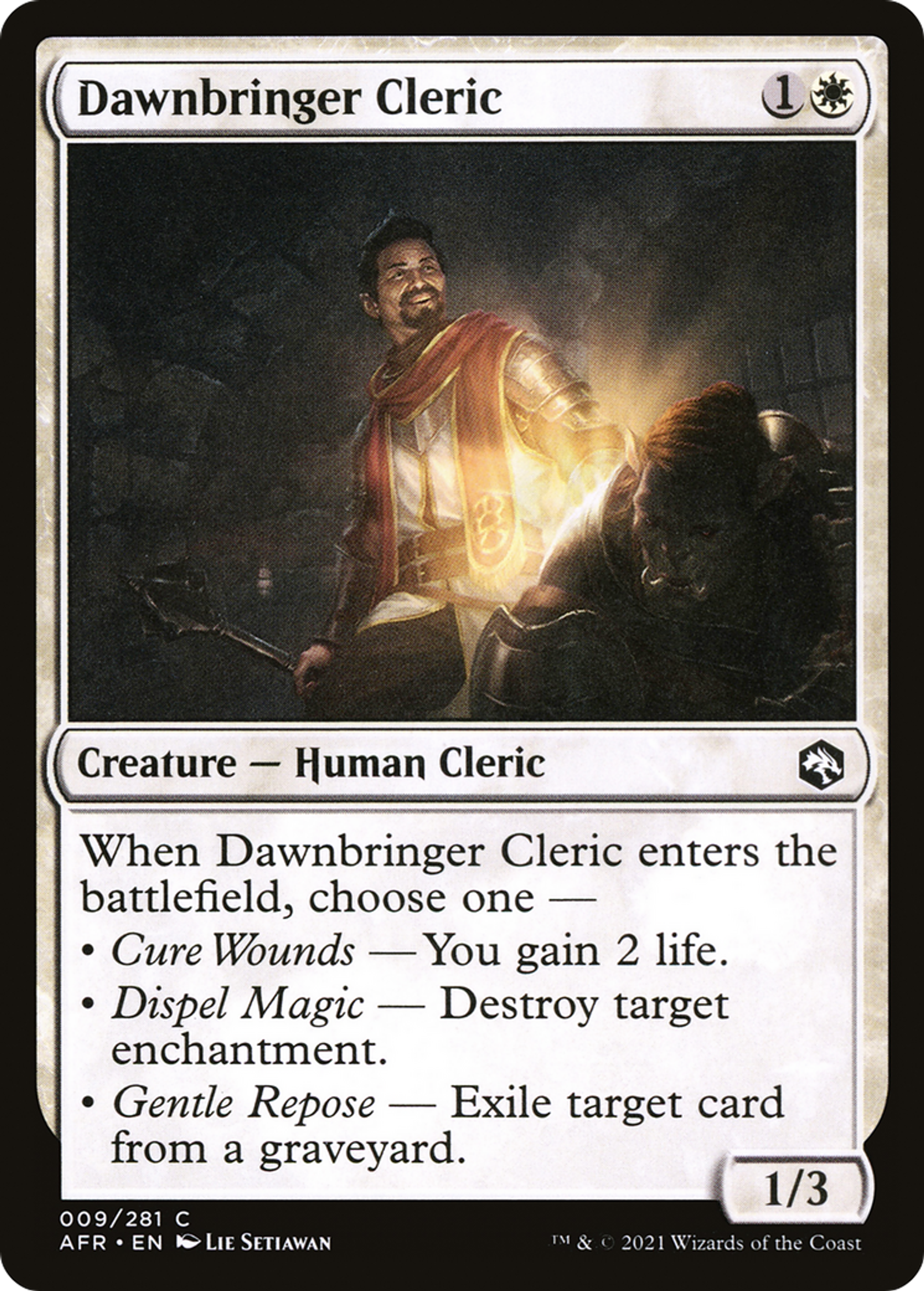 Clerc porteur de l'aube — Adventures in the Forgotten Realms — Magic: The Gathering
