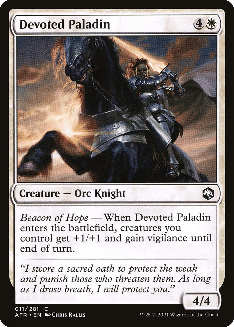 Devoted Paladin — Adventures in the Forgotten Realms — Magic: The Gathering