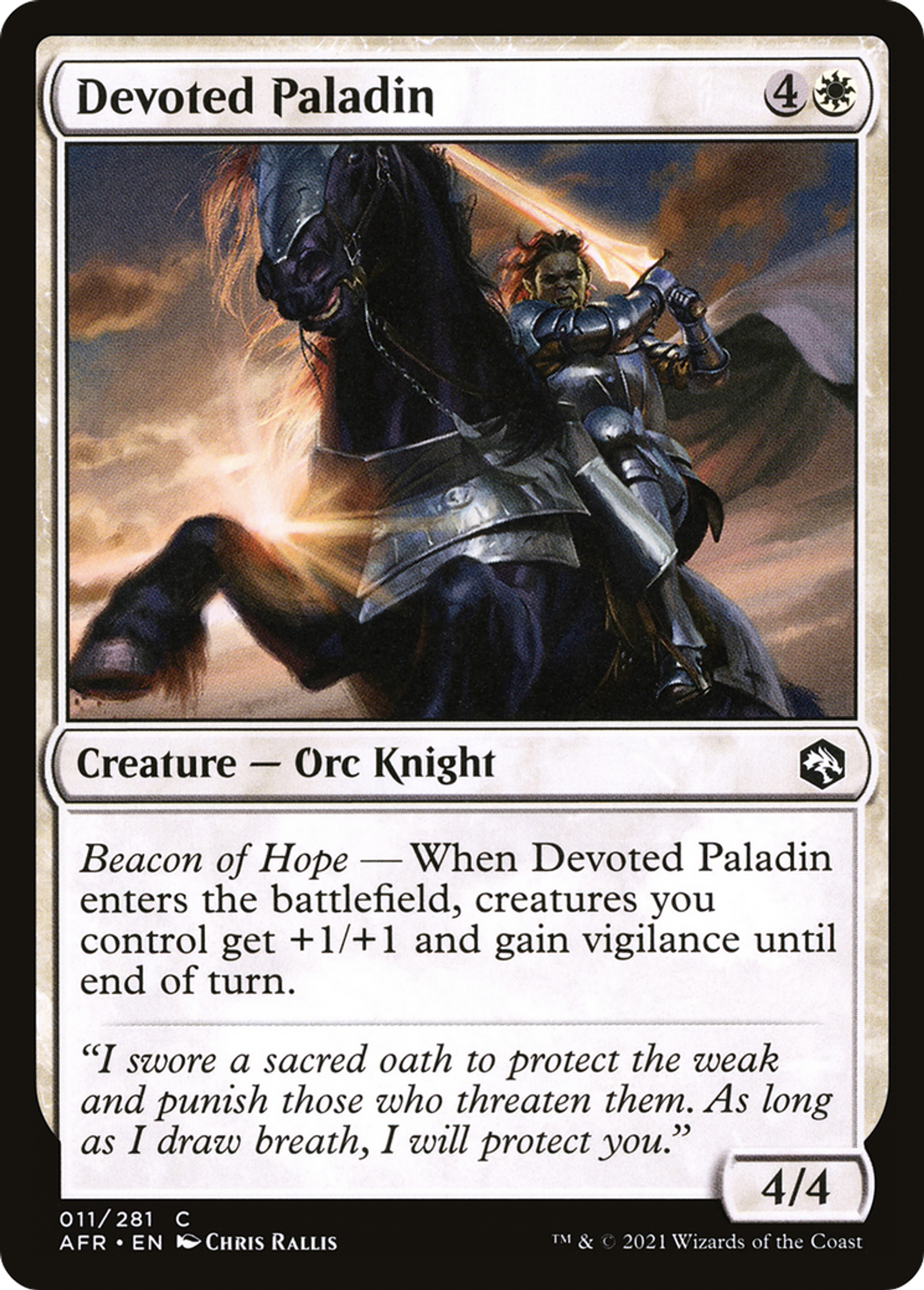 Devoted Paladin — Adventures in the Forgotten Realms — Magic: The Gathering
