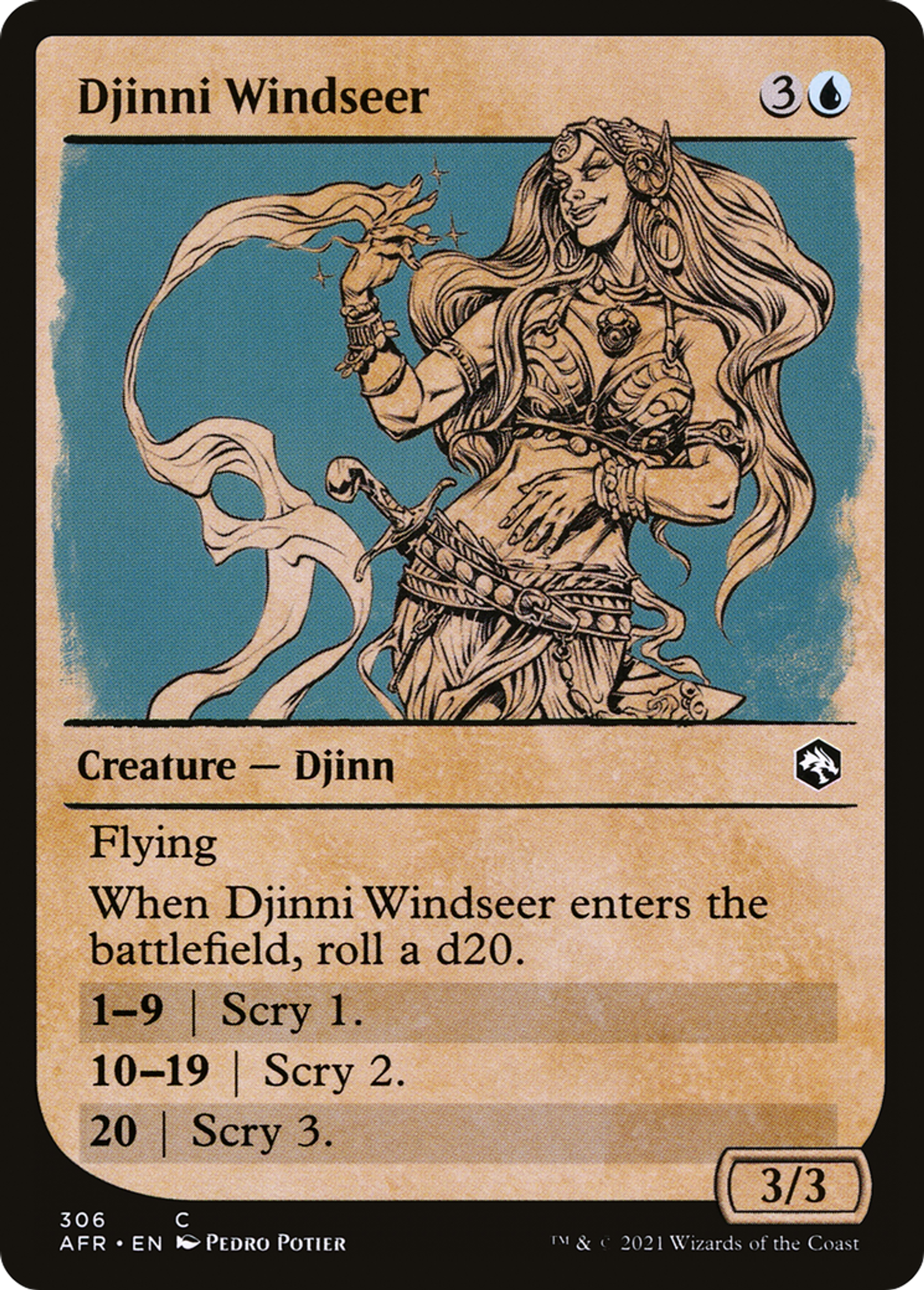 Djinni Windseer — Adventures in the Forgotten Realms — Magic: The Gathering