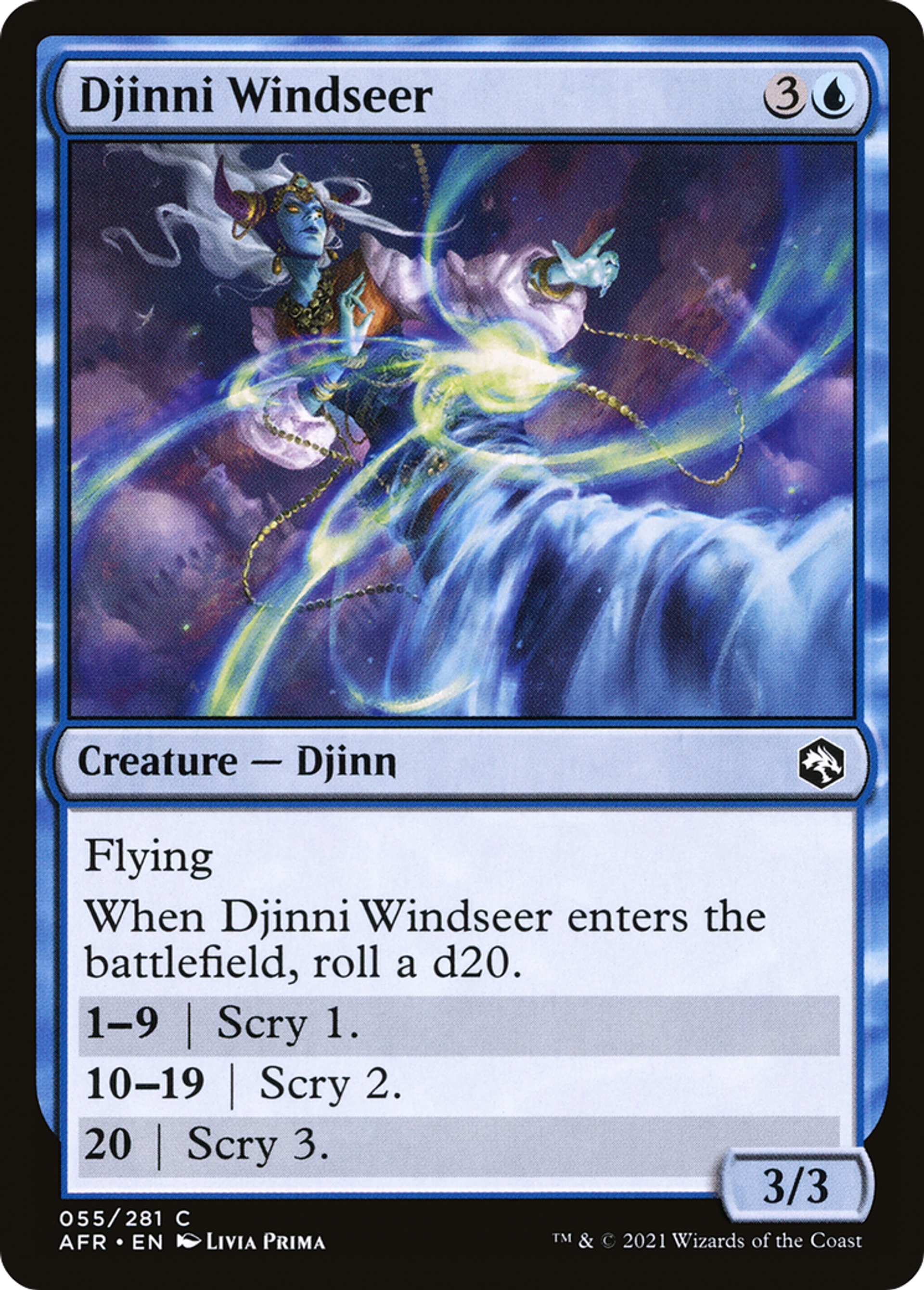 Djinni Windseer — Adventures in the Forgotten Realms — Magic: The Gathering