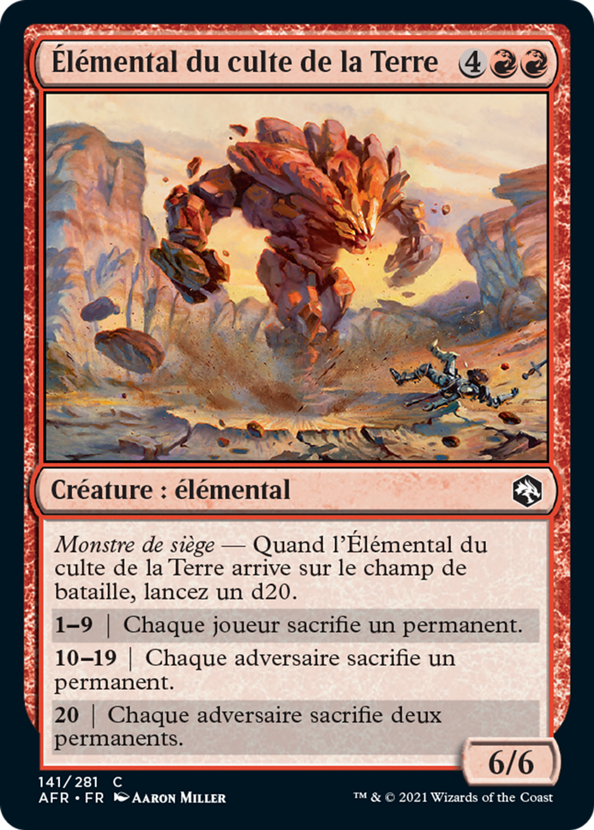 Élémental du culte de la Terre — Adventures in the Forgotten Realms — Magic: The Gathering