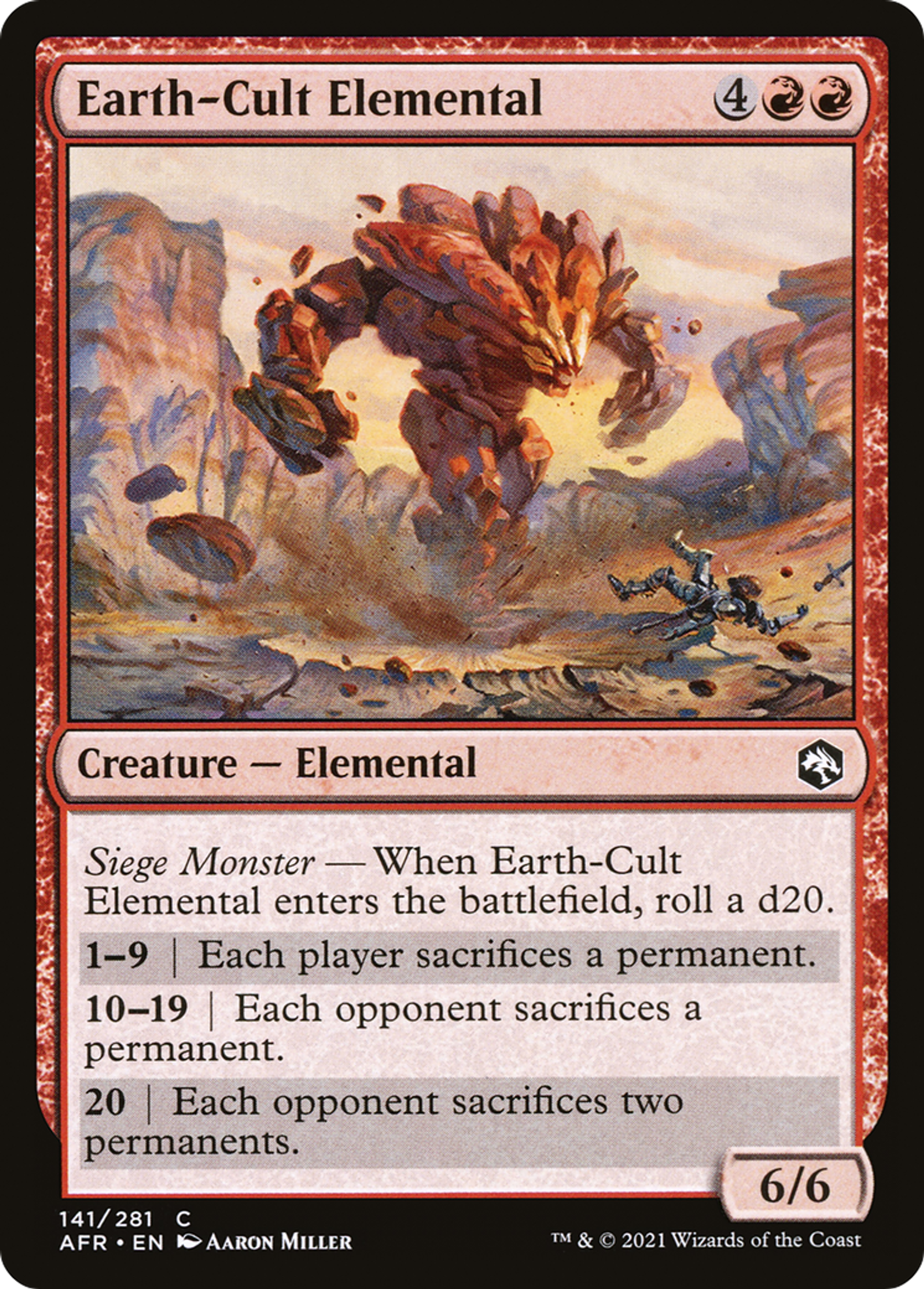 Earth-Cult Elemental — Adventures in the Forgotten Realms — Magic: The Gathering