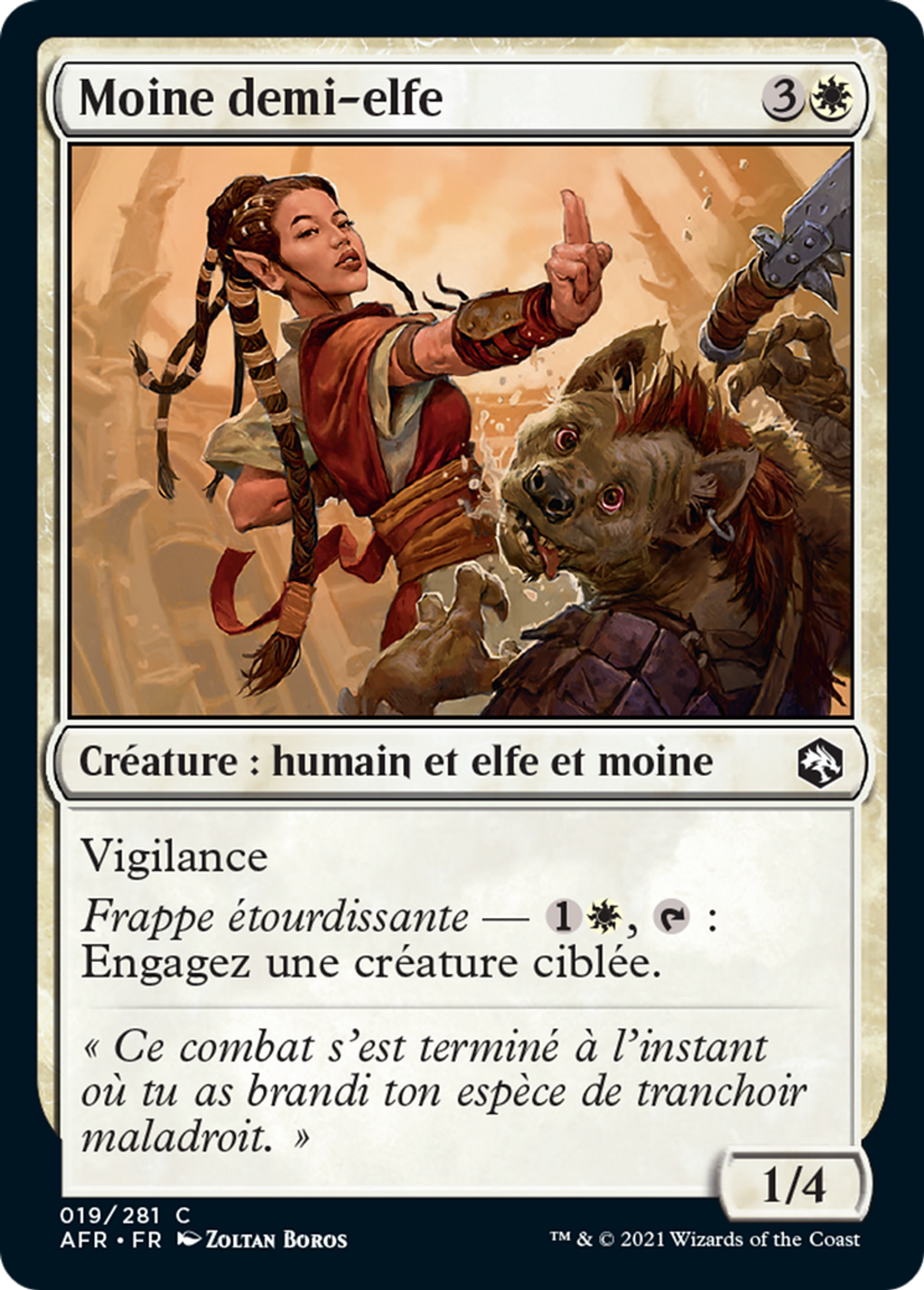Moine demi-elfe — Adventures in the Forgotten Realms — Magic: The Gathering