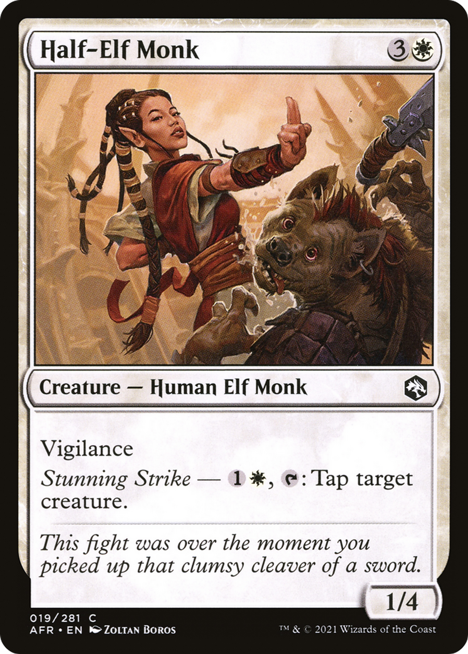 Moine demi-elfe — Adventures in the Forgotten Realms — Magic: The Gathering