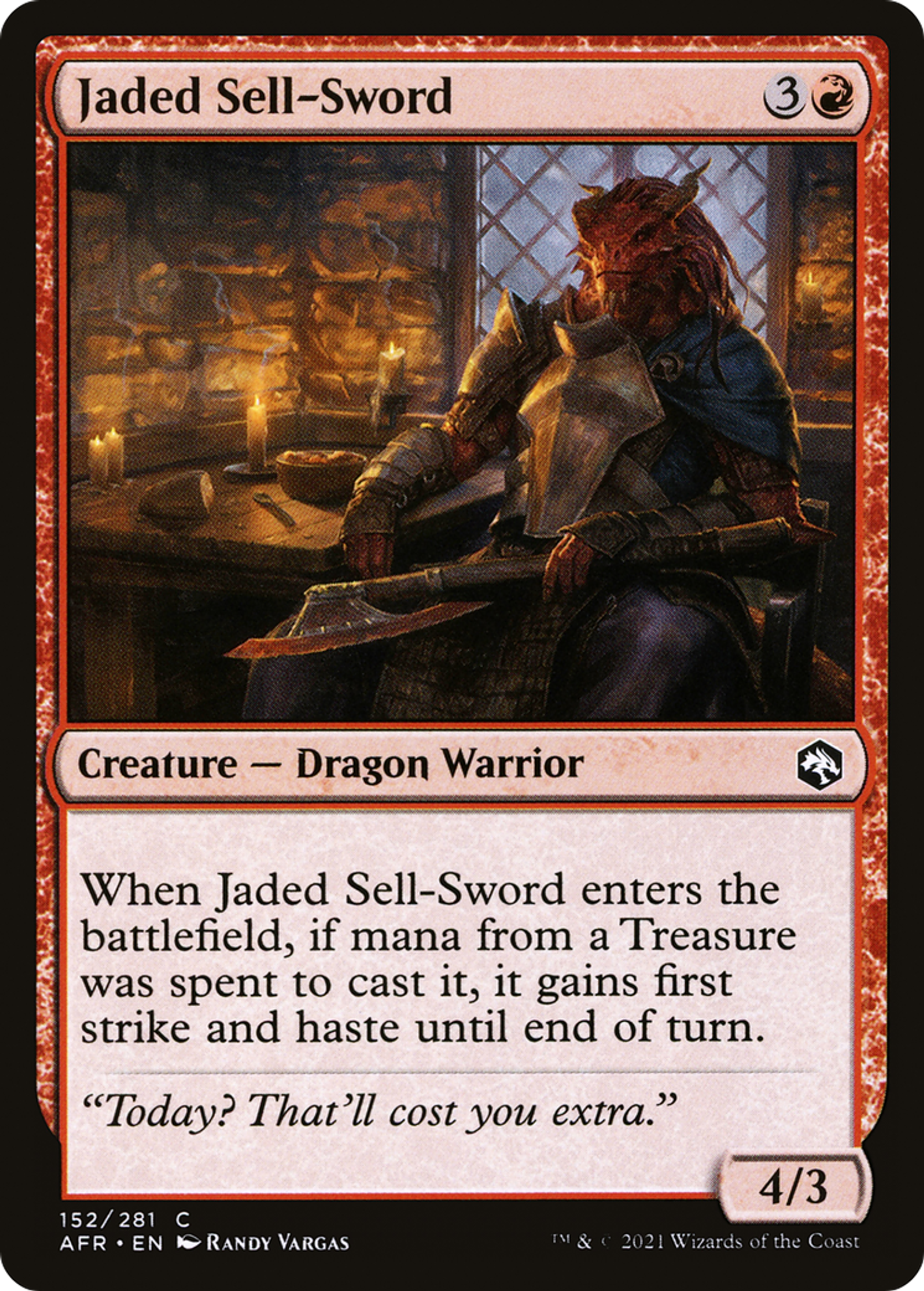 Jaded Sell-Sword — Adventures in the Forgotten Realms — Magic: The Gathering