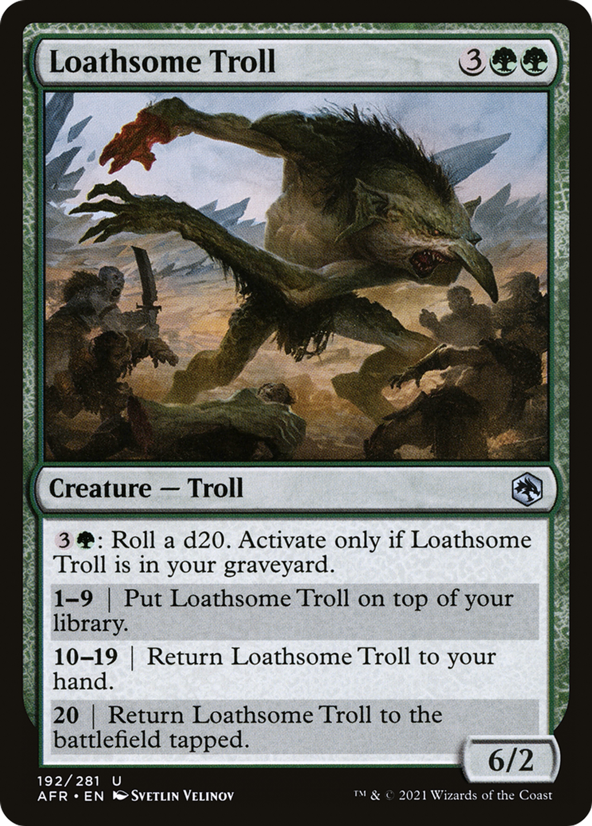 Loathsome Troll — Adventures in the Forgotten Realms — Magic: The Gathering