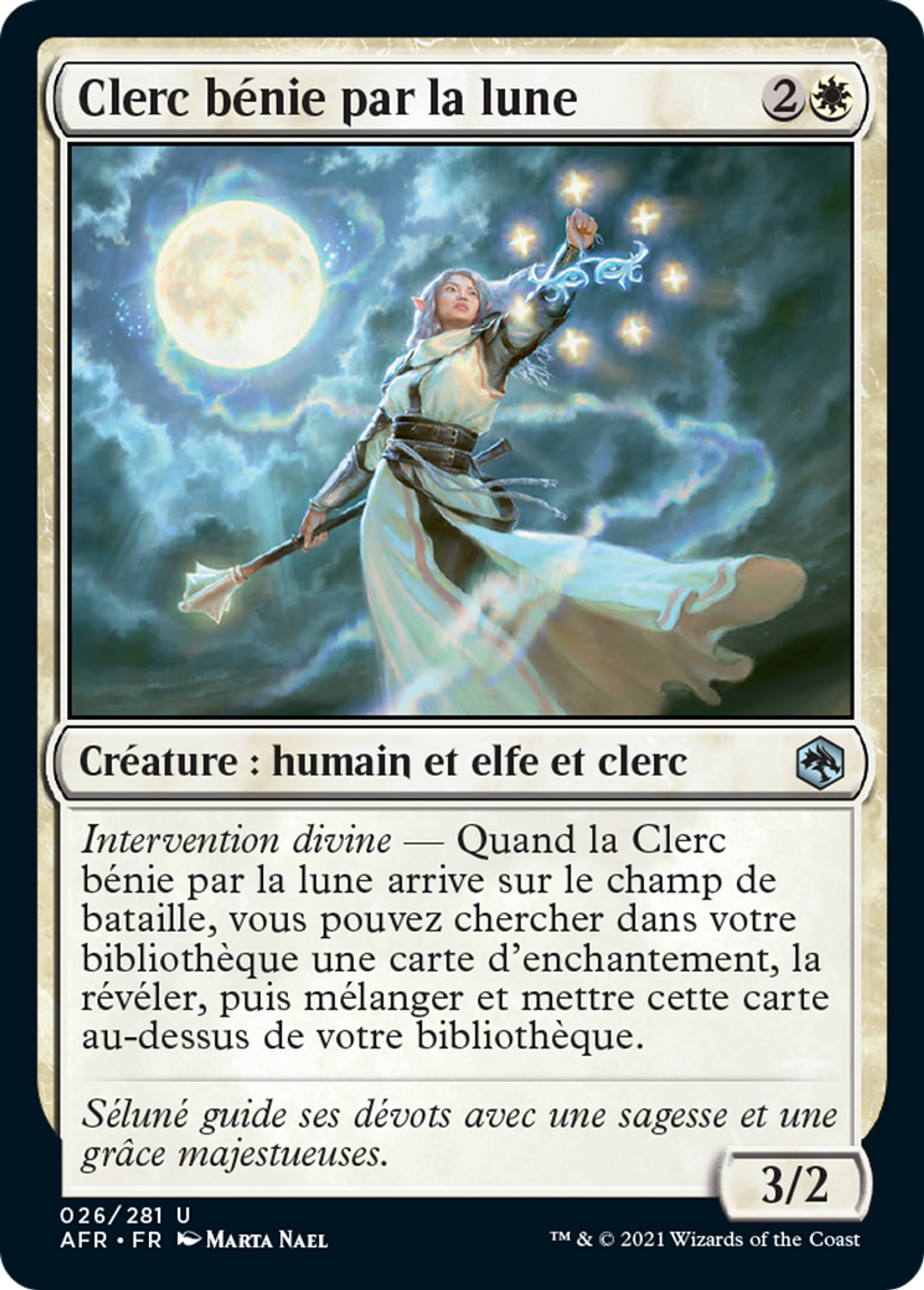 Clerc bénie par la lune — Adventures in the Forgotten Realms — Magic: The Gathering