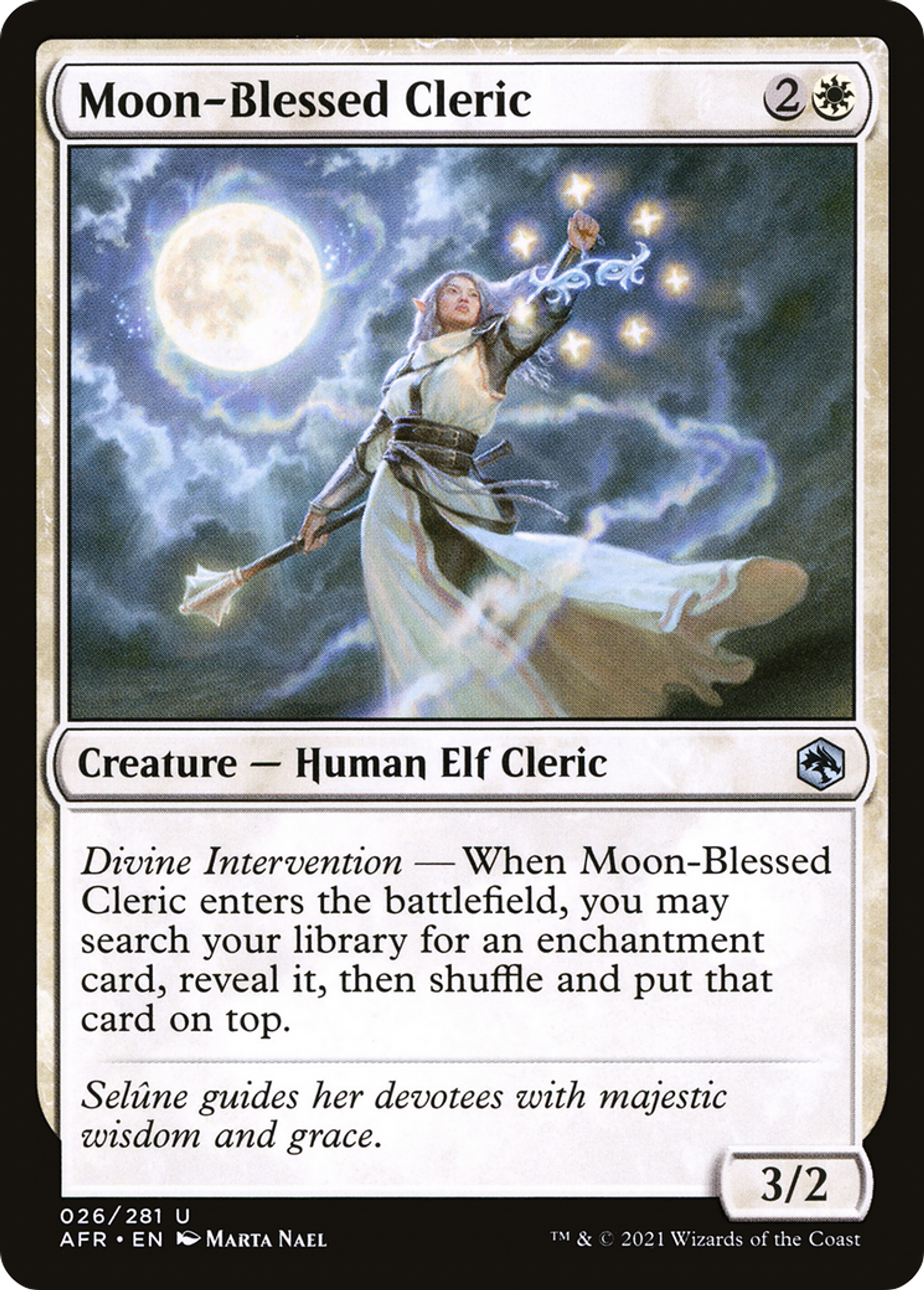 Moon-Blessed Cleric — Adventures in the Forgotten Realms — Magic: The Gathering