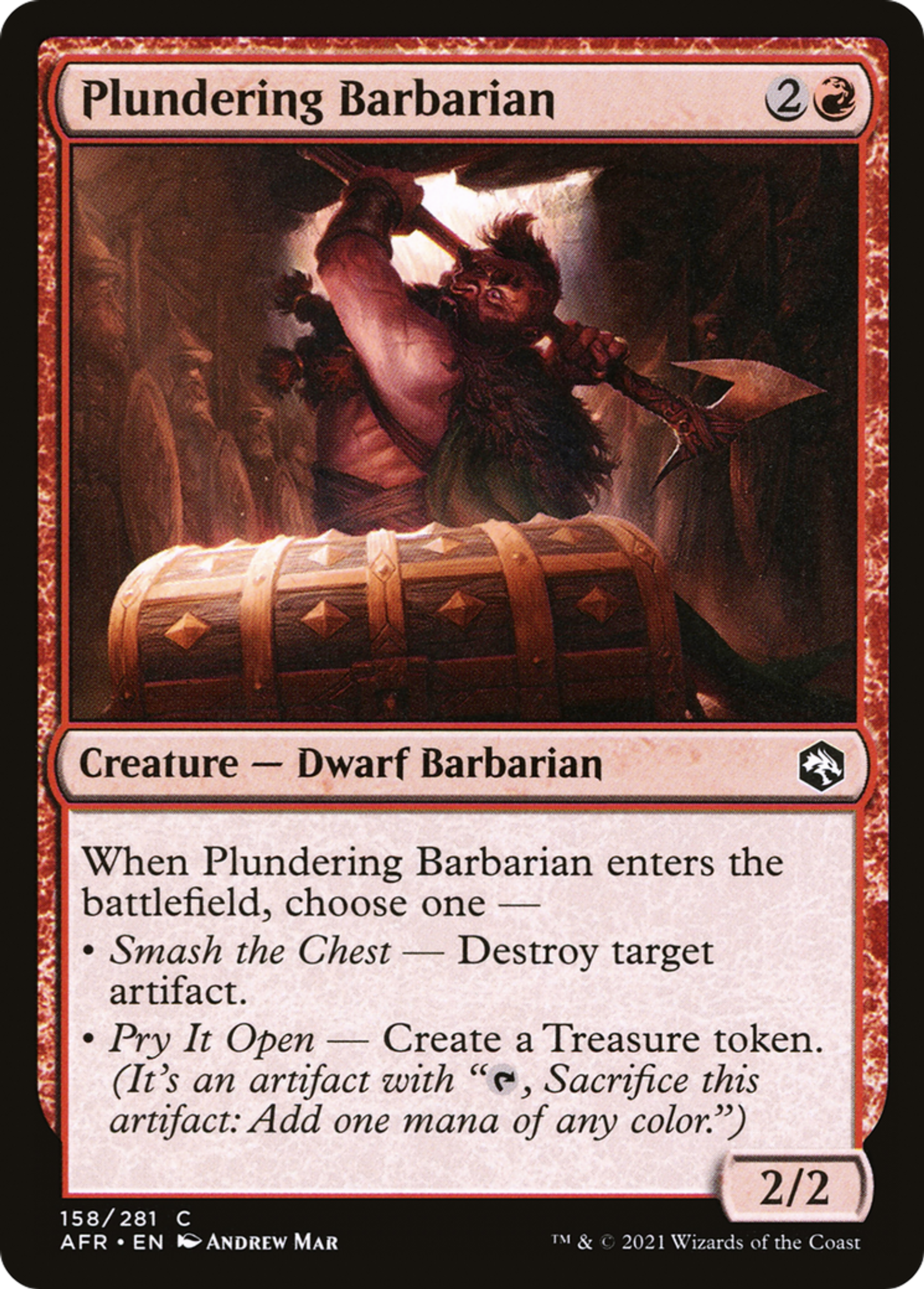 Plundering Barbarian — Adventures in the Forgotten Realms — Magic: The Gathering