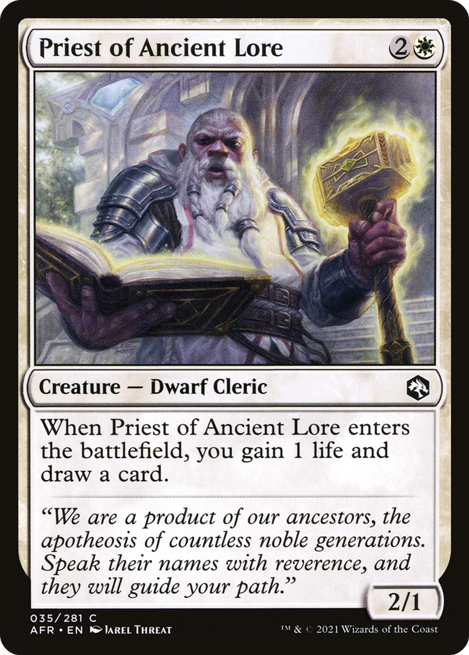Priest of Ancient Lore — Adventures in the Forgotten Realms — Magic: The Gathering