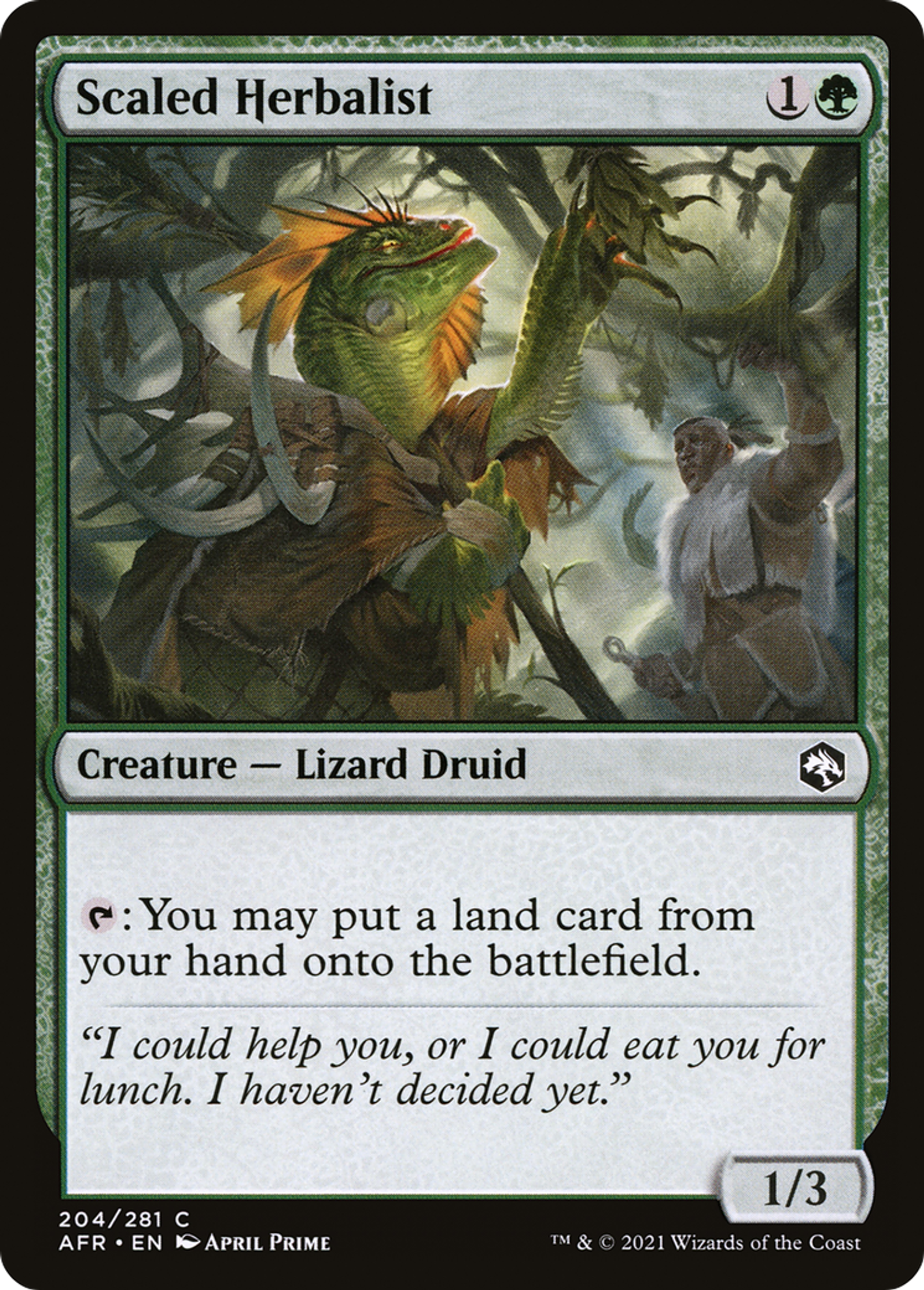 Scaled Herbalist — Adventures in the Forgotten Realms — Magic: The Gathering
