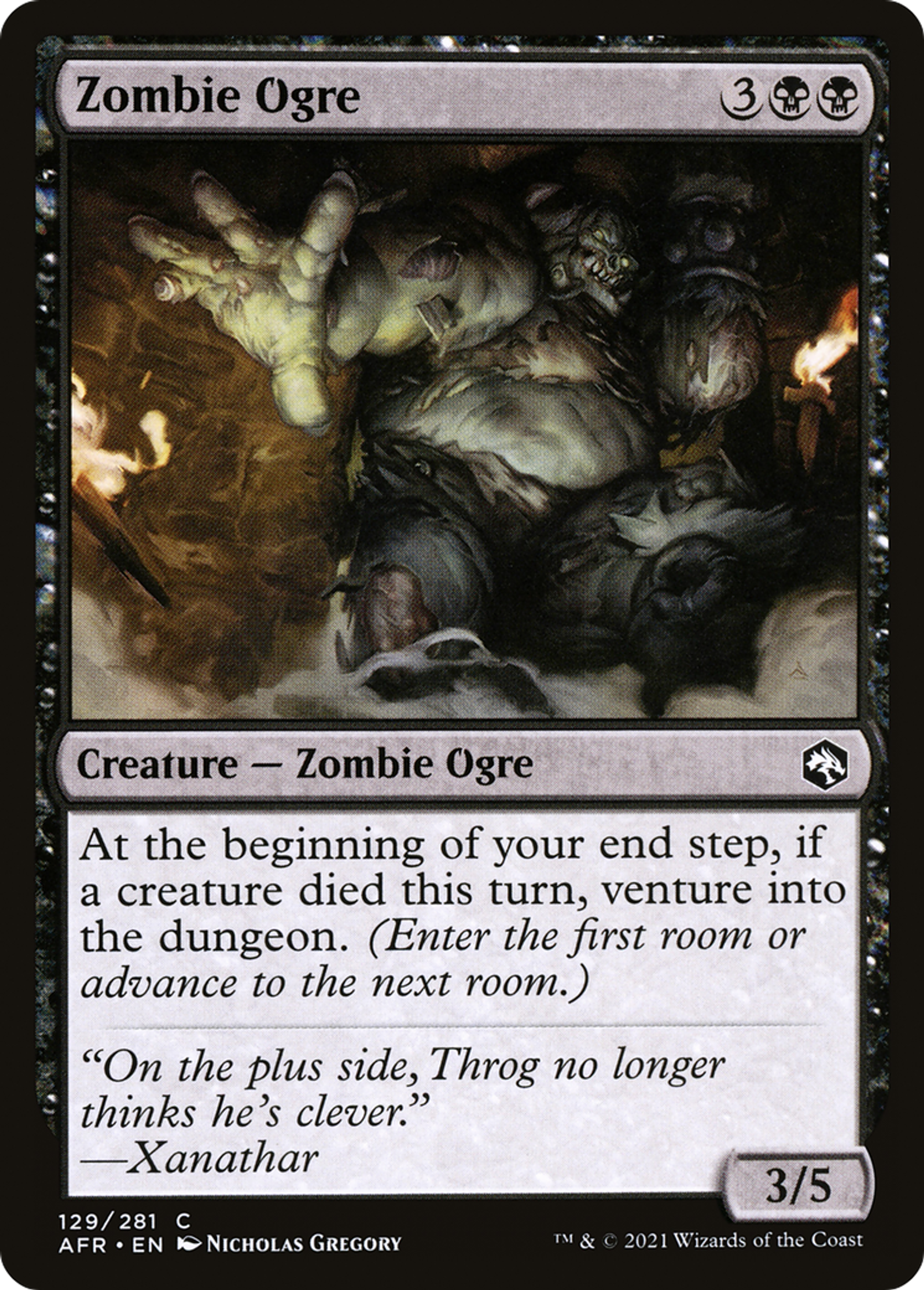 Zombie Ogre — Adventures in the Forgotten Realms — Magic: The Gathering