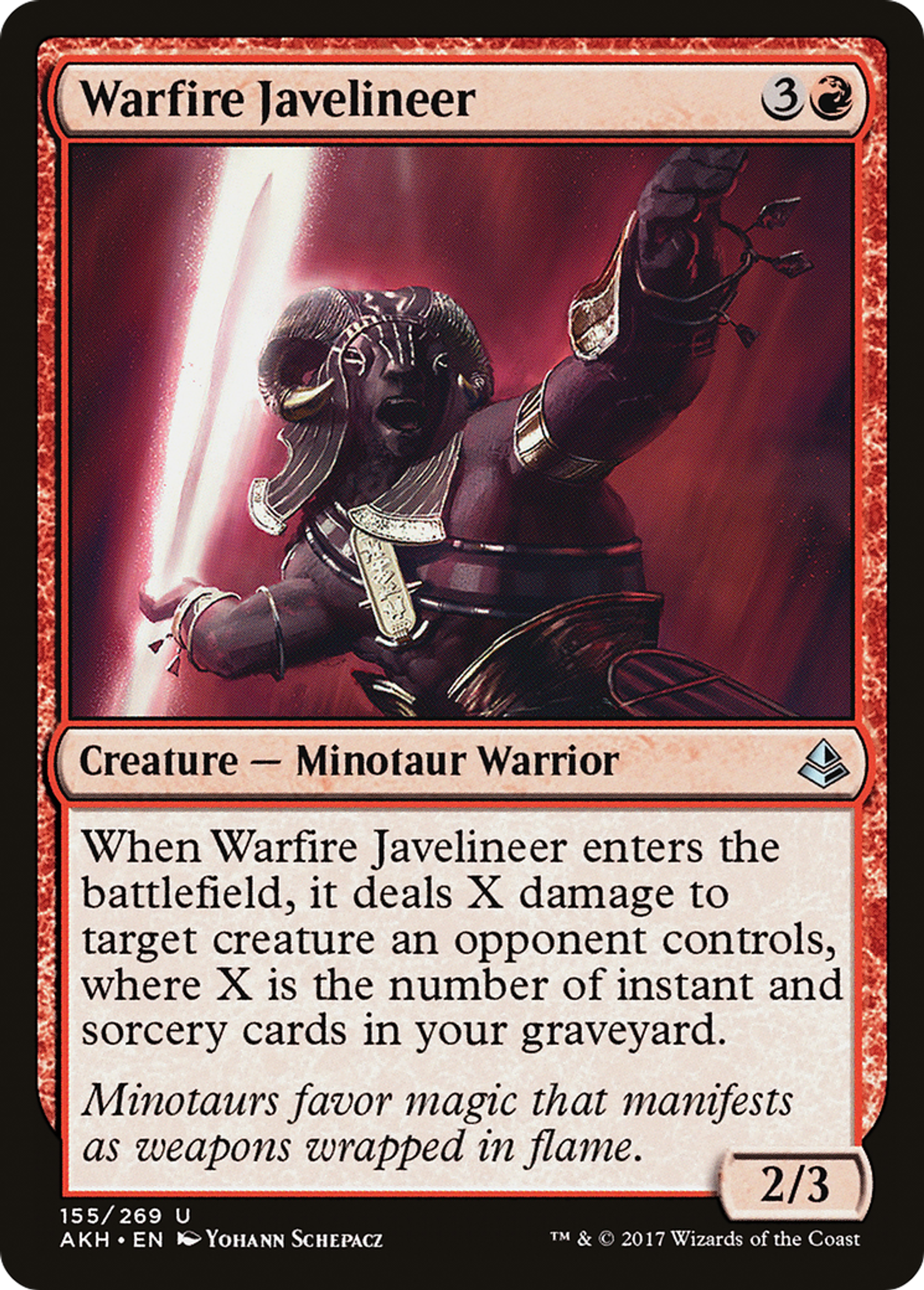 Warfire Javelineer — Amonkhet — Magic: The Gathering