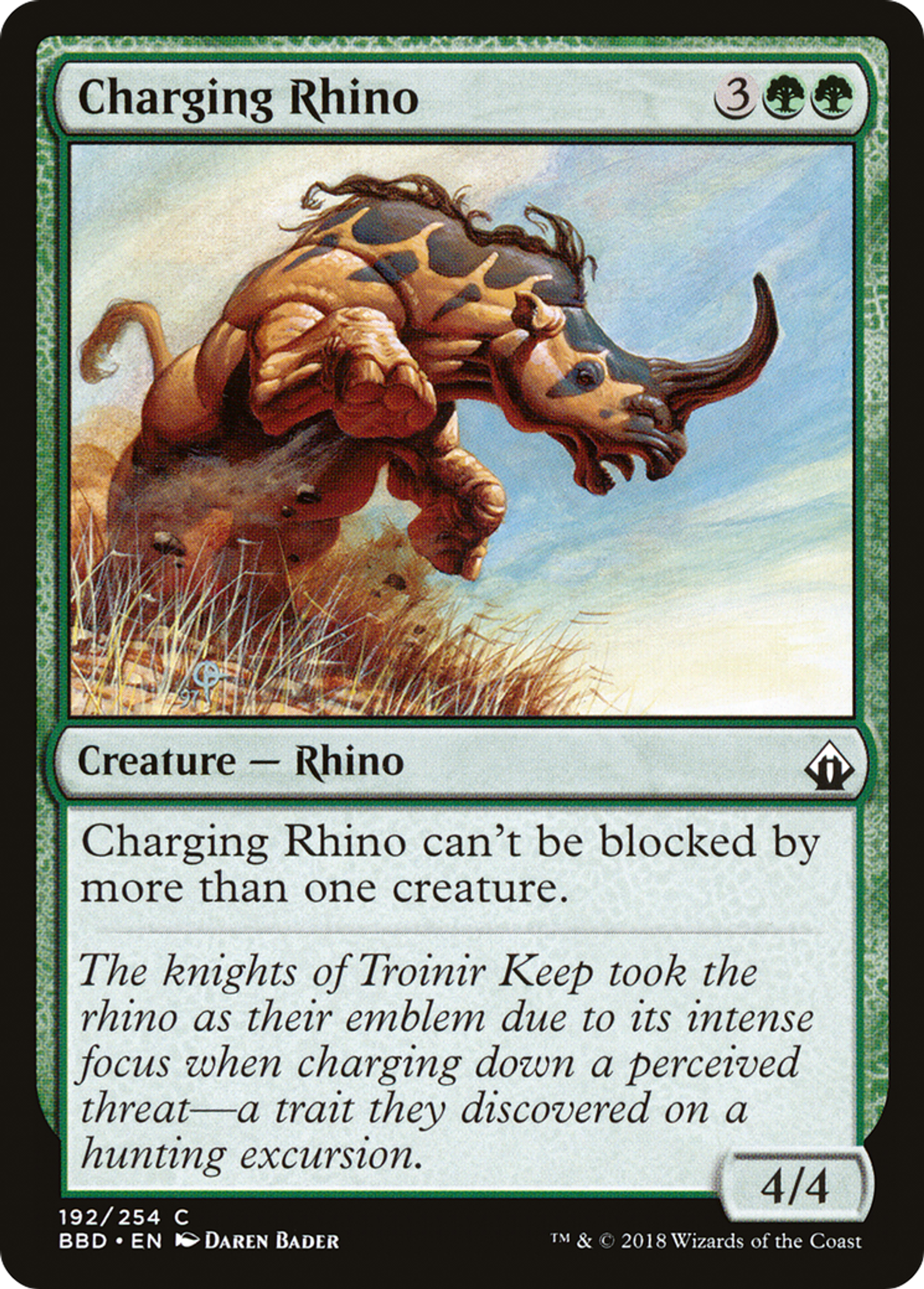 Charging Rhino — Battlebond — Magic: The Gathering
