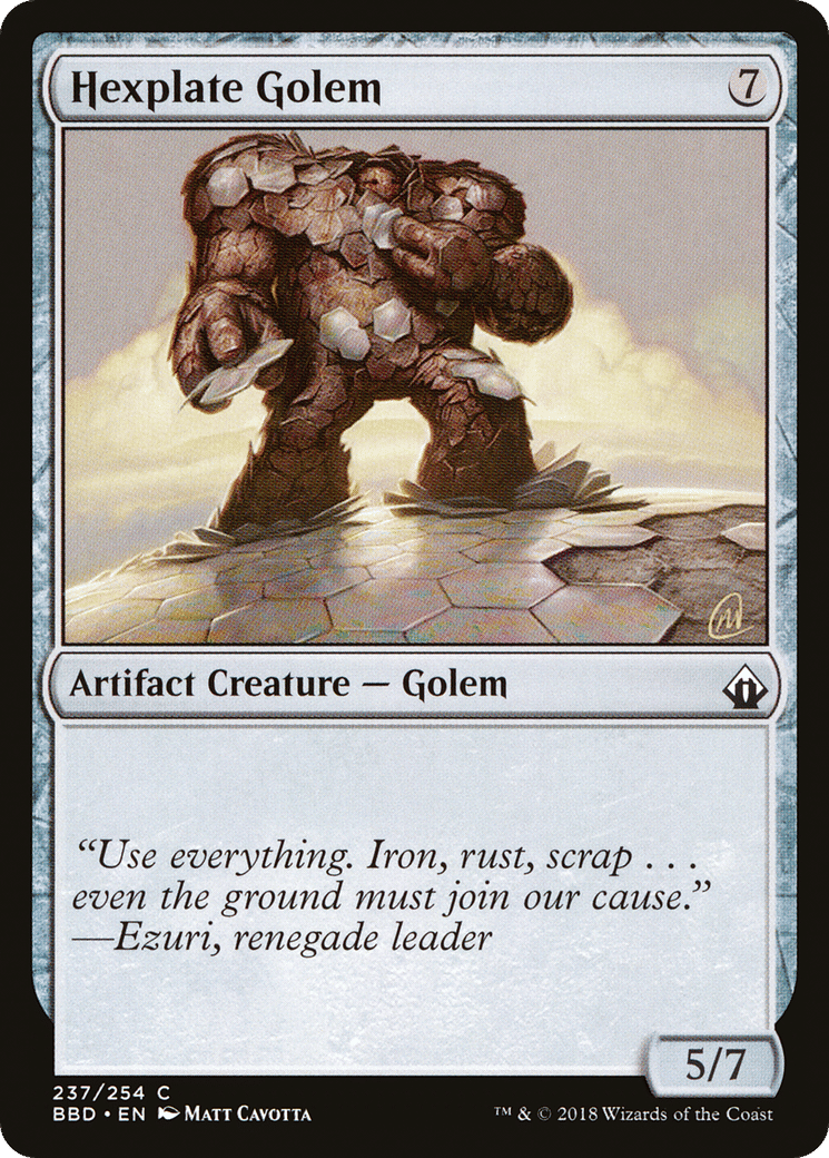 Hexplate Golem — Battlebond — Magic: The Gathering