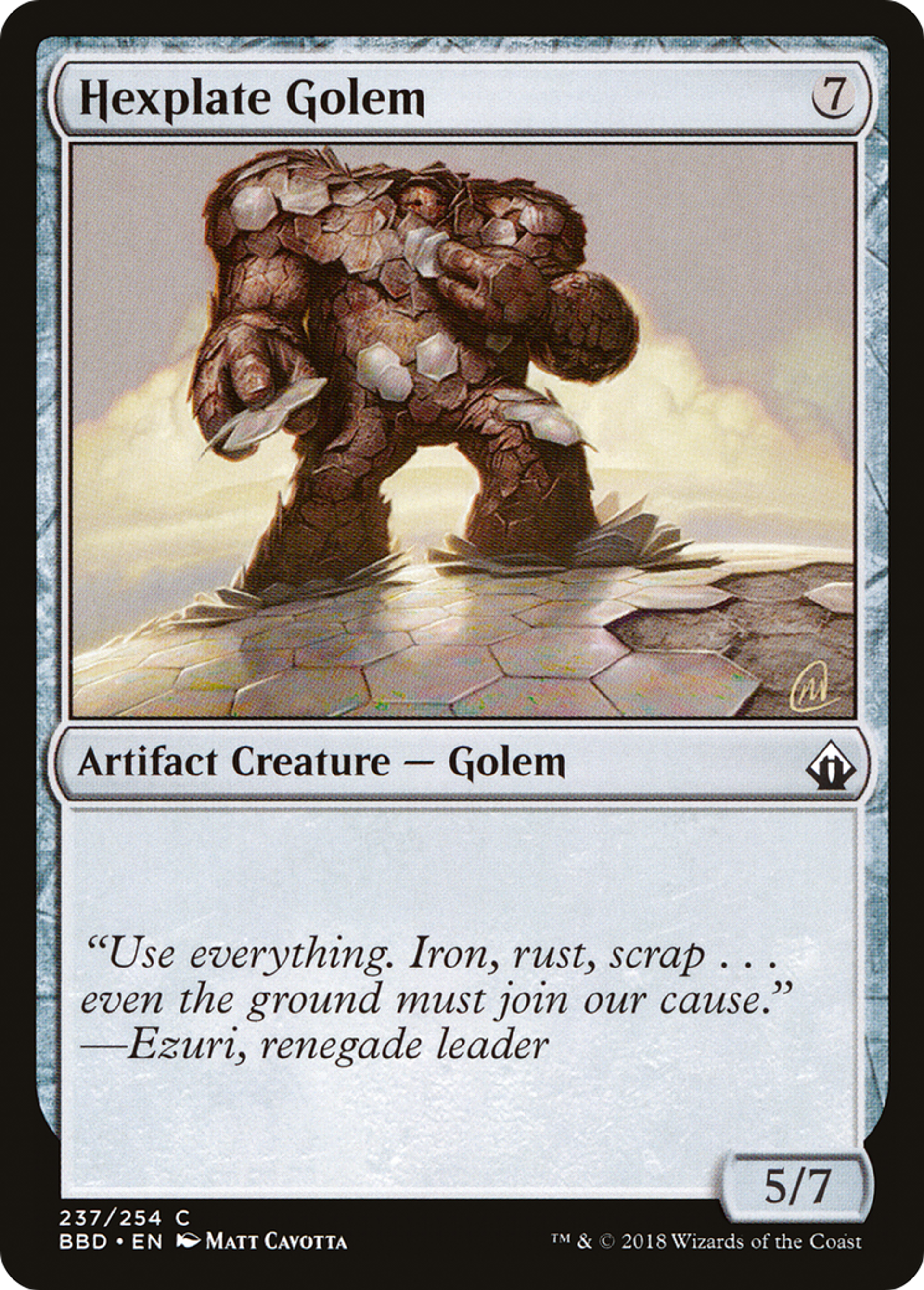Hexplate Golem — Battlebond — Magic: The Gathering