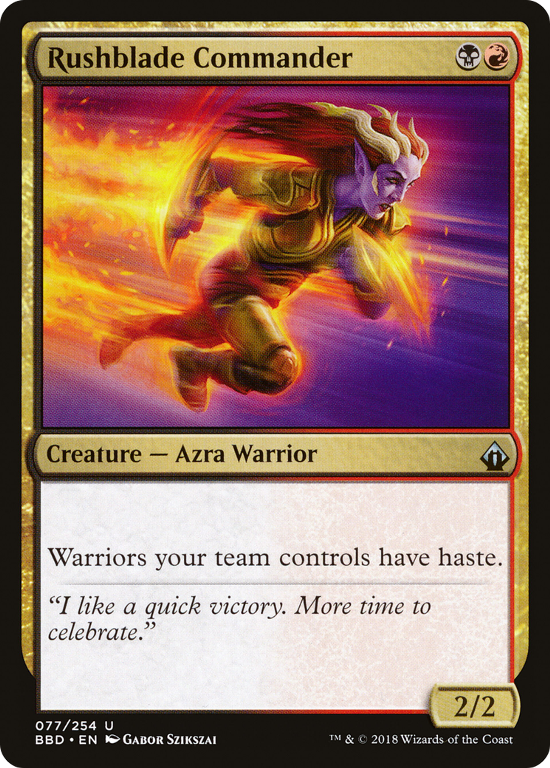 Rushblade Commander — Battlebond — Magic: The Gathering