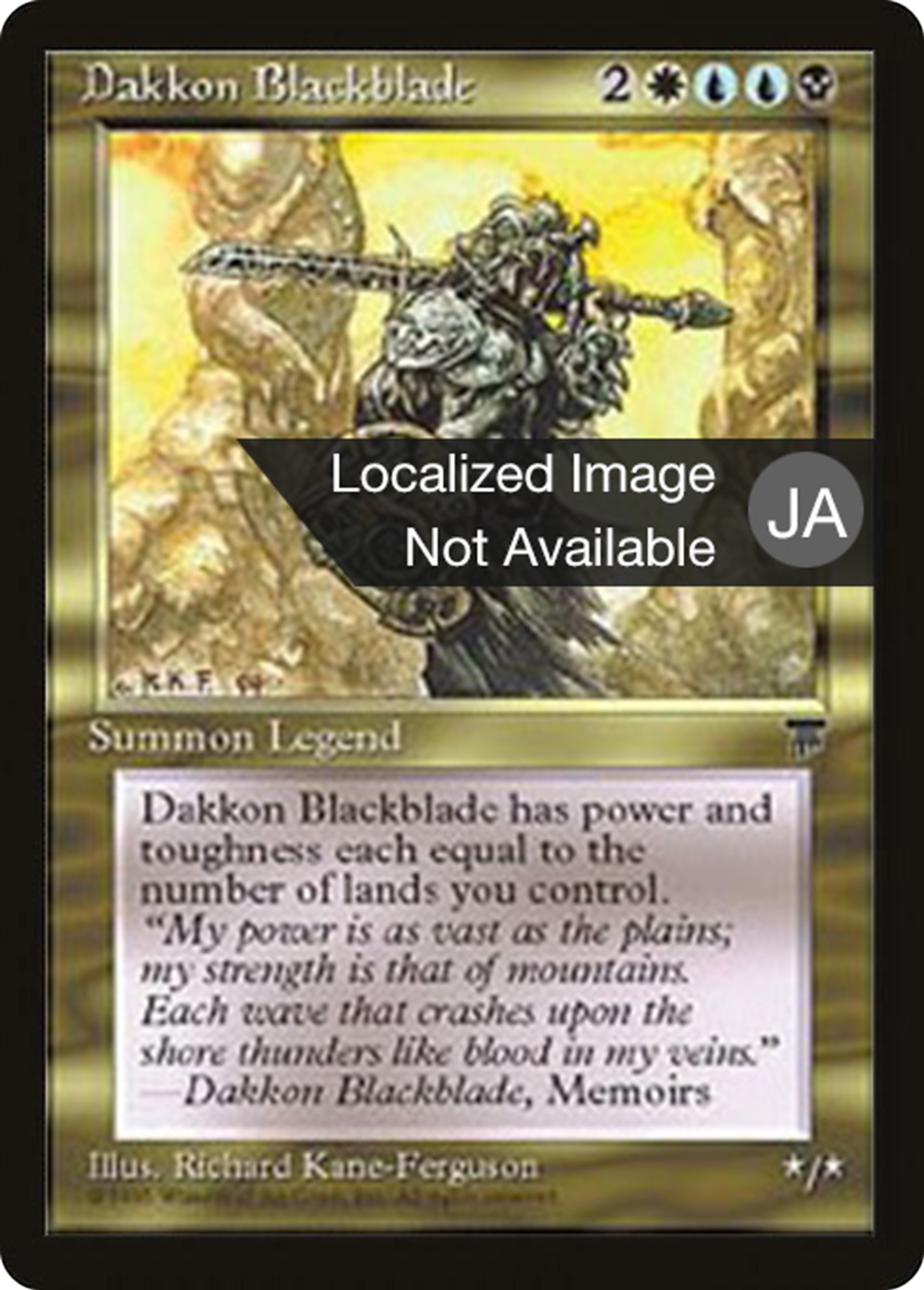 Dakkon Blackblade — Chronicles Foreign Black Border — Magic: The Gathering