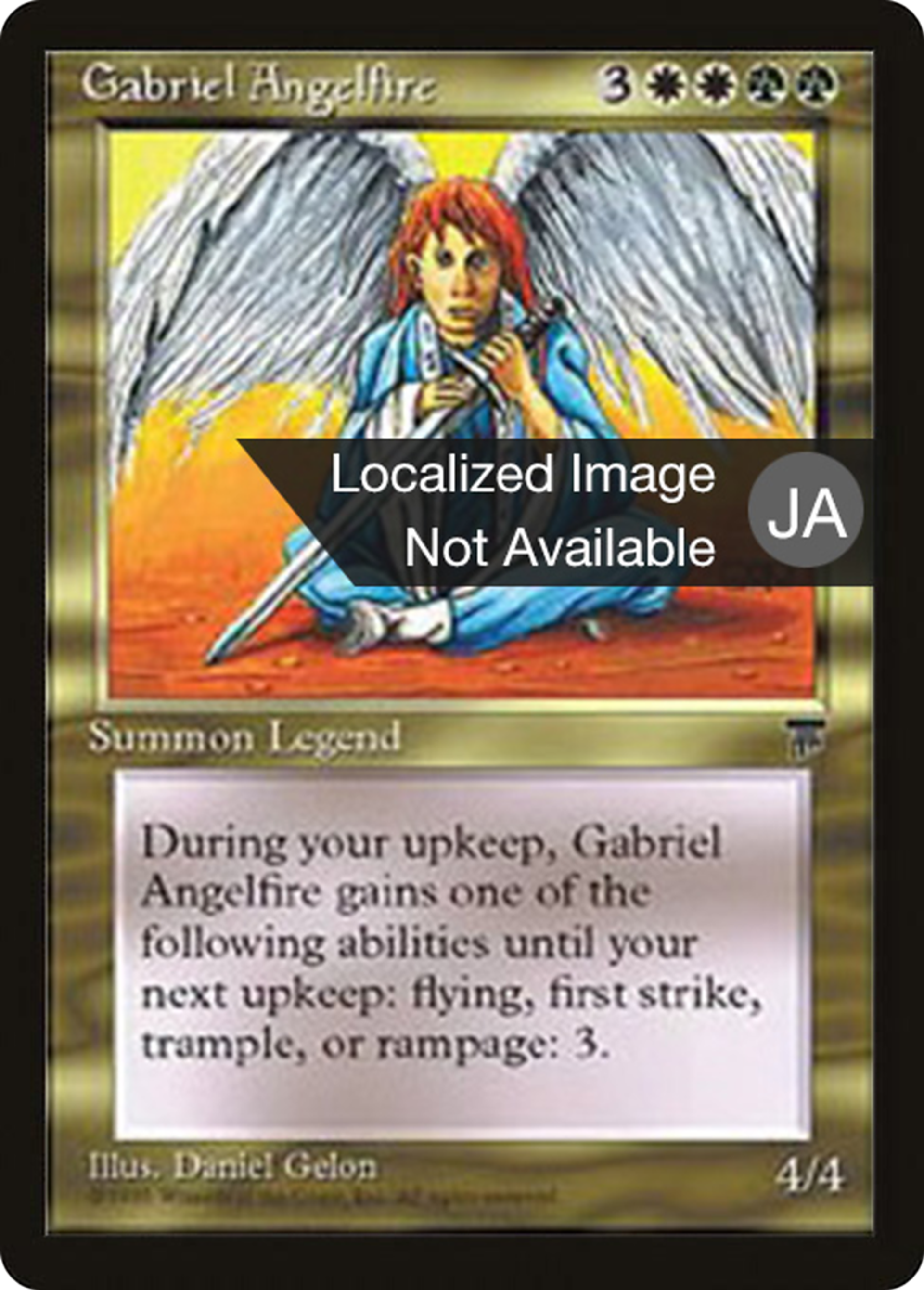 Gabriel Angelfire — Chronicles Foreign Black Border — Magic: The Gathering