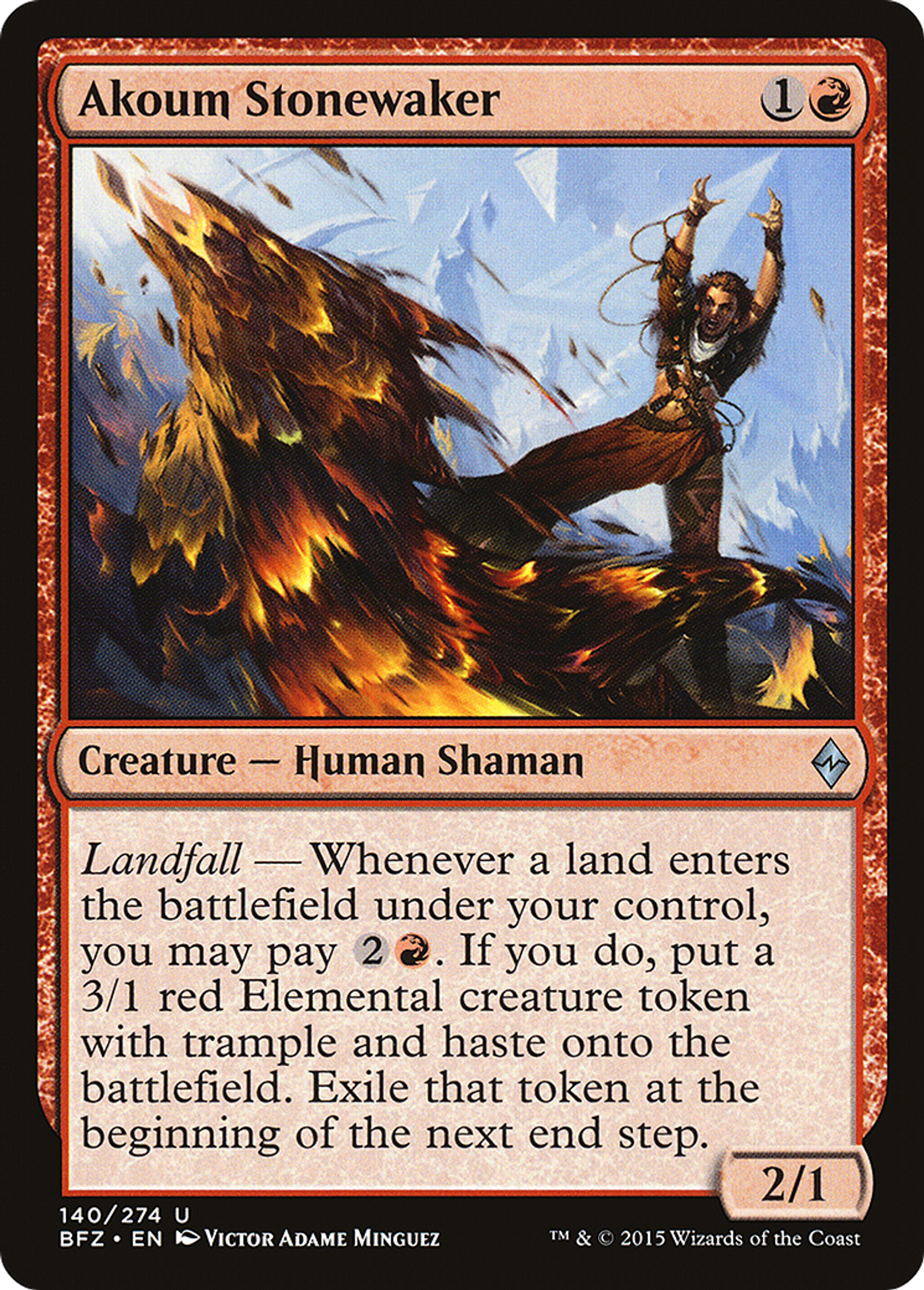 Akoum Stonewaker — Battle for Zendikar — Magic: The Gathering