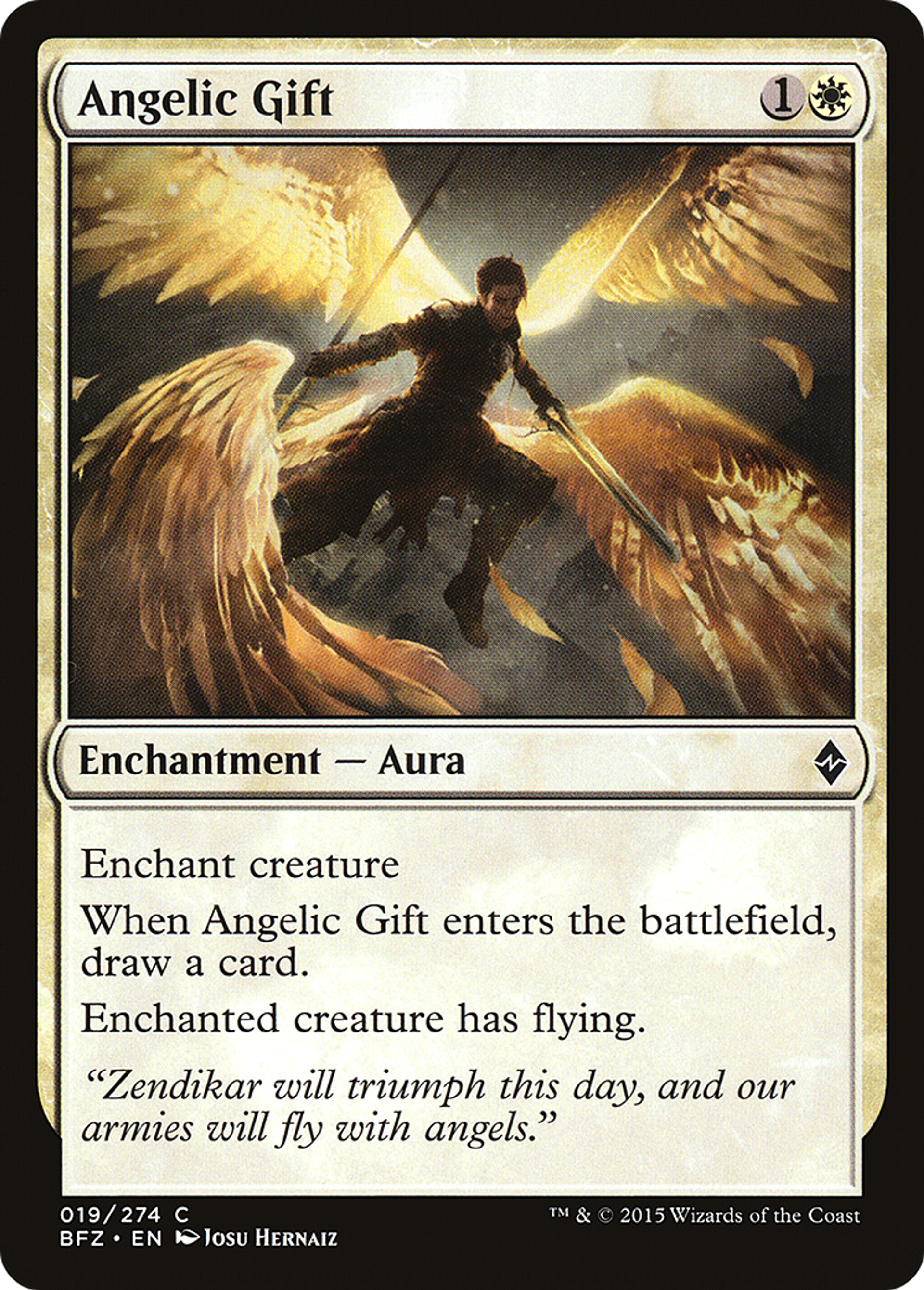 Angelic Gift — Battle for Zendikar — Magic: The Gathering