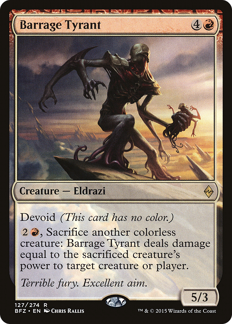 Barrage Tyrant — Battle for Zendikar — Magic: The Gathering