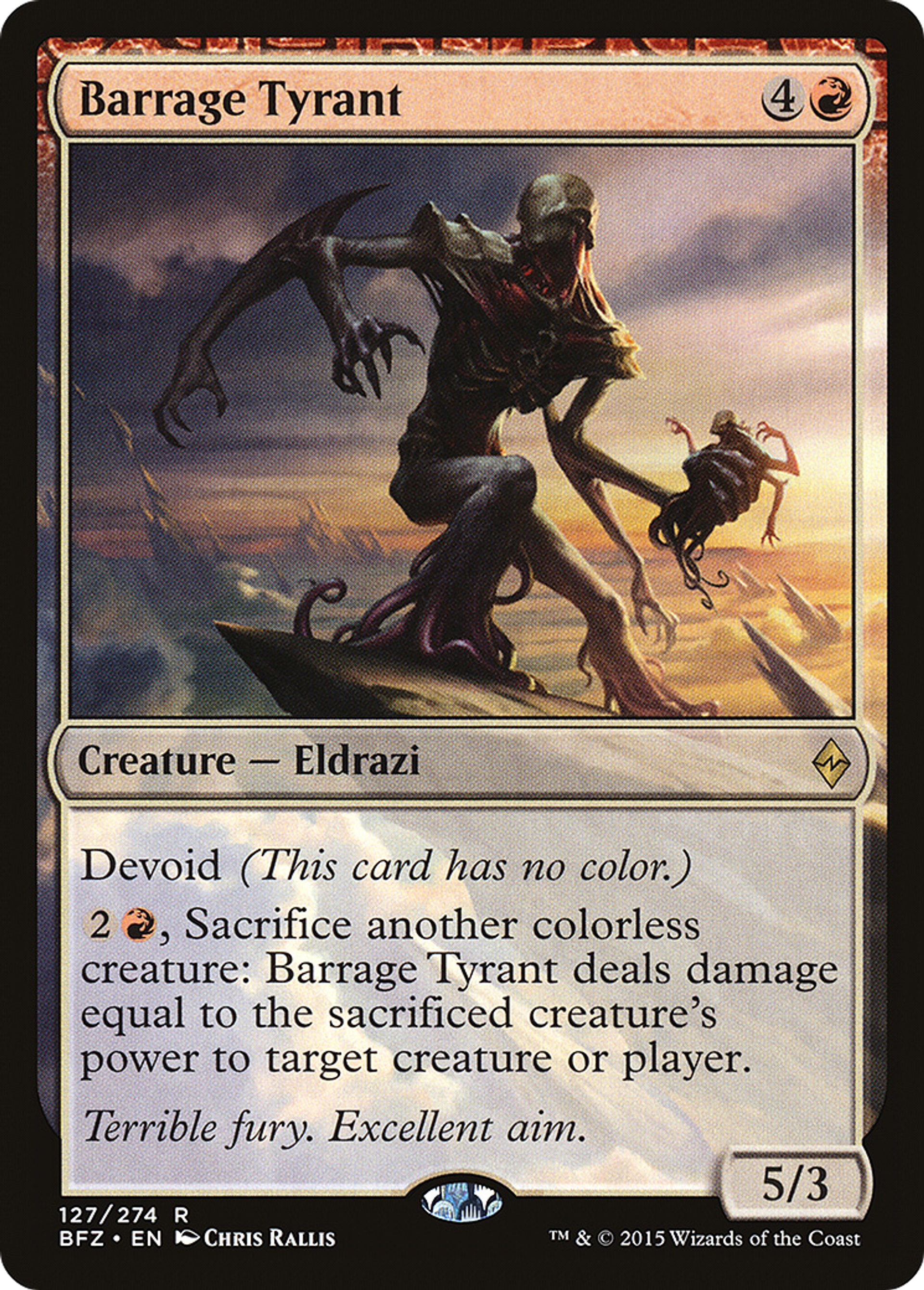 Barrage Tyrant — Battle for Zendikar — Magic: The Gathering