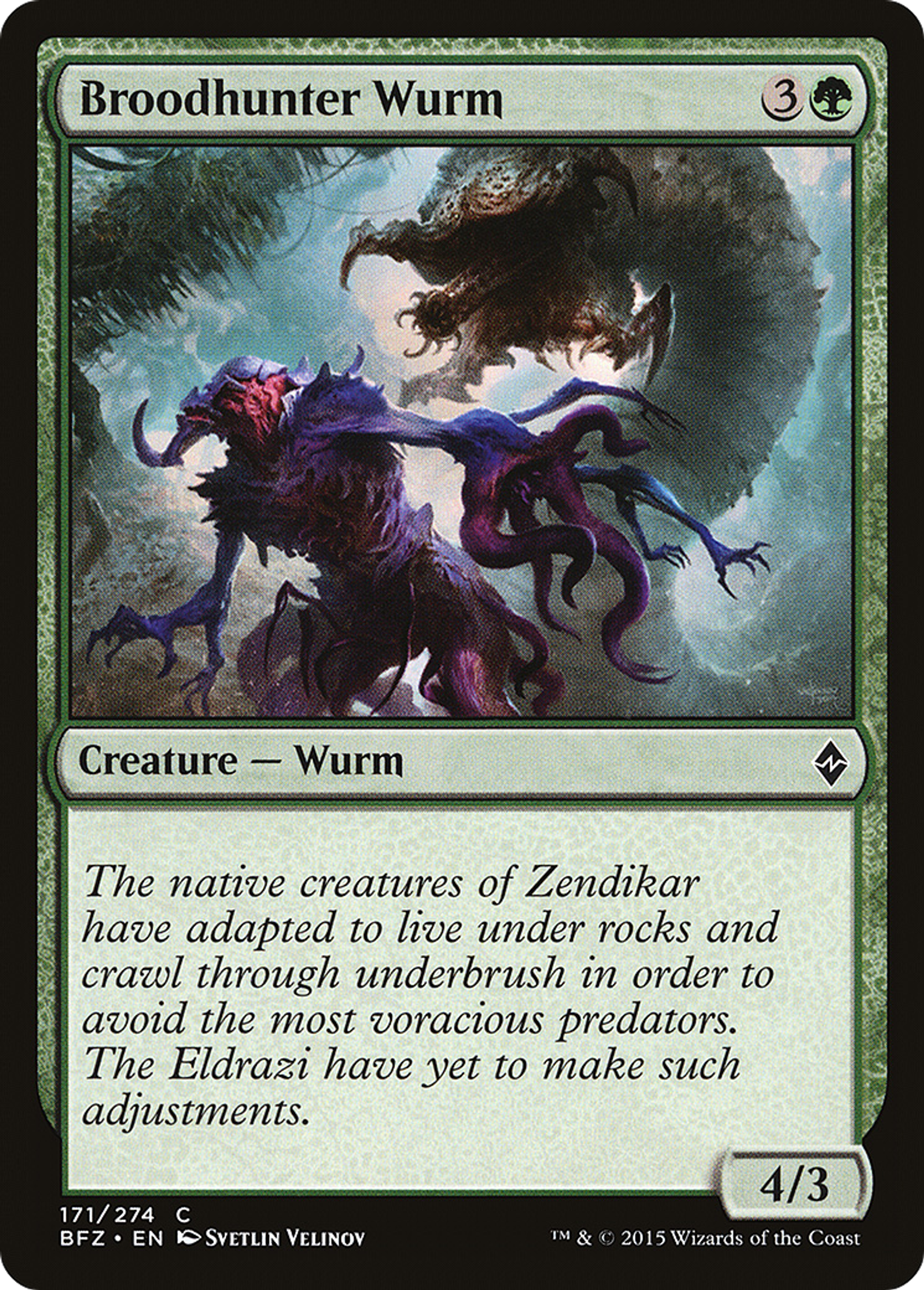 Broodhunter Wurm — Battle for Zendikar — Magic: The Gathering