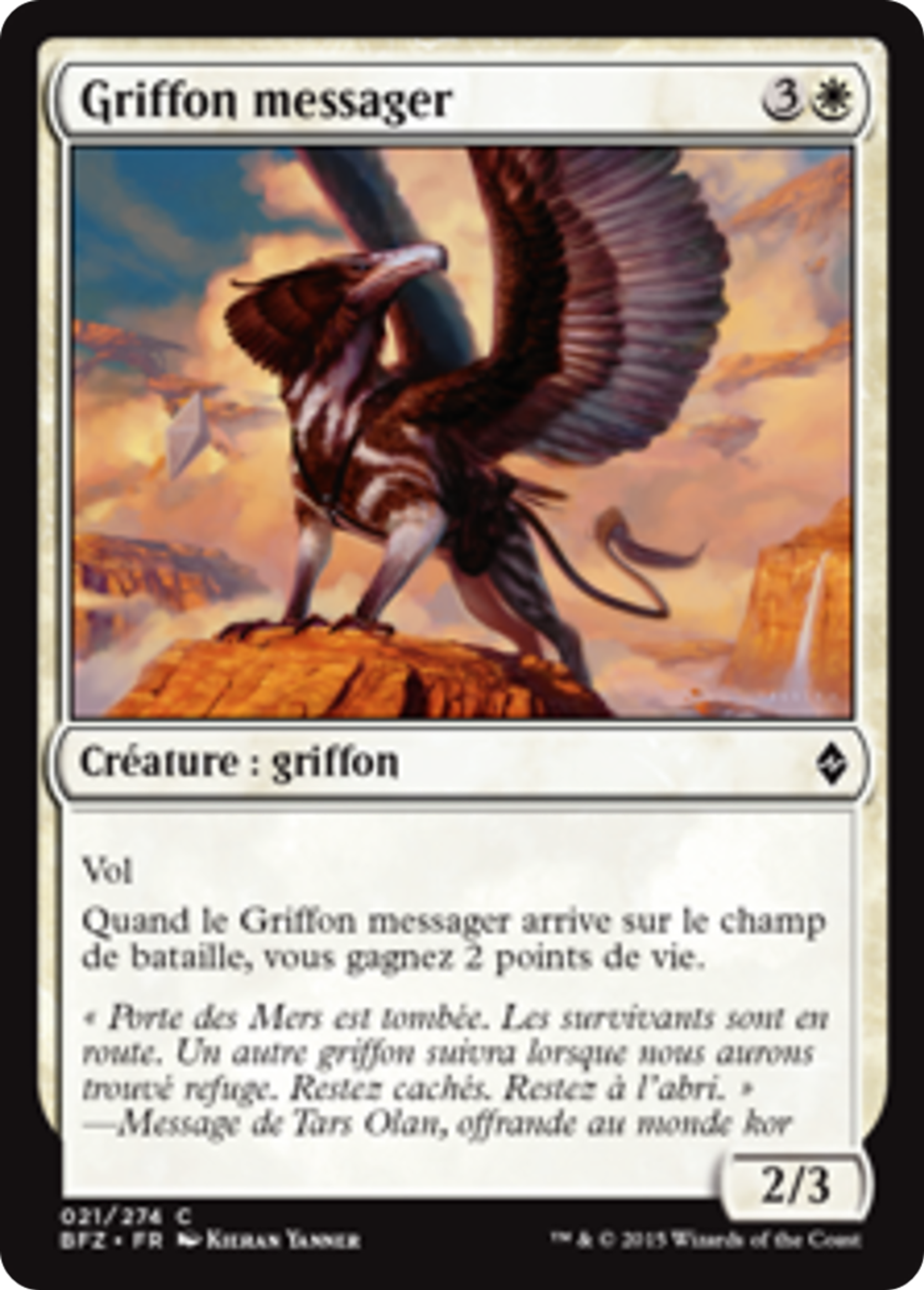 Griffon messager — Battle for Zendikar — Magic: The Gathering