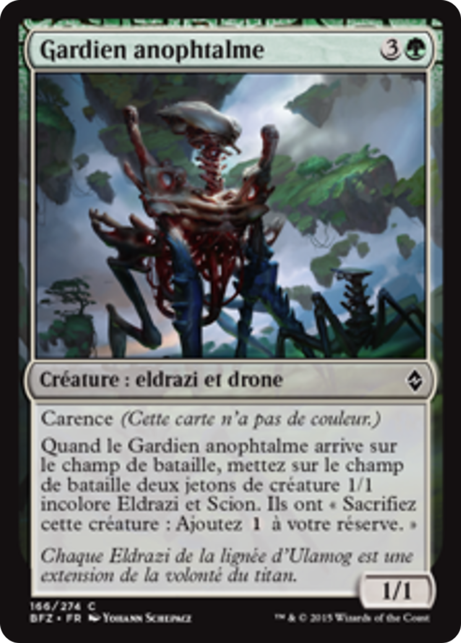 Gardien anophtalme — Battle for Zendikar — Magic: The Gathering