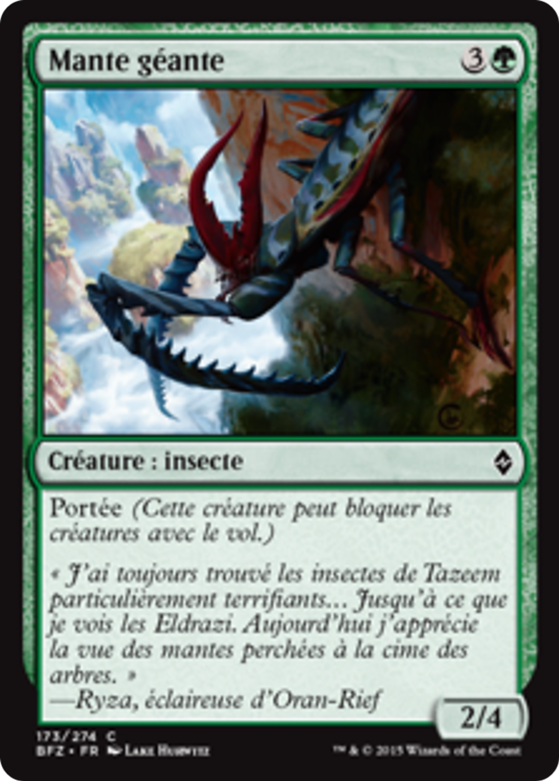 Mante géante — Battle for Zendikar — Magic: The Gathering