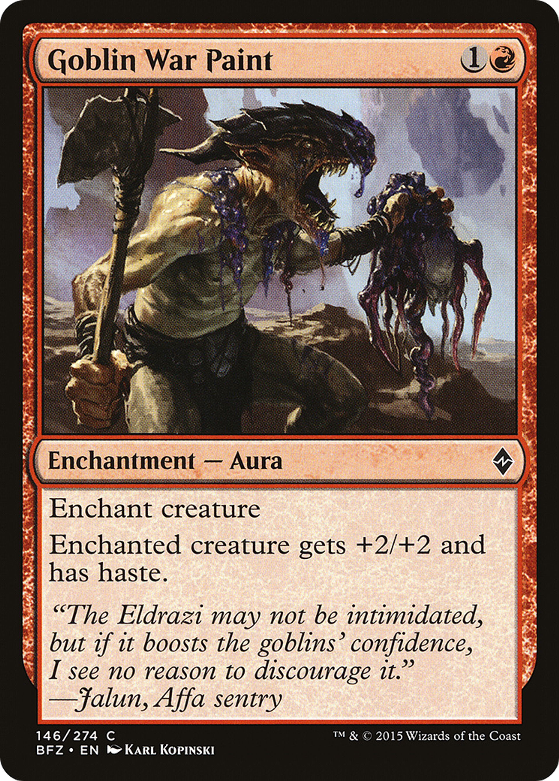 Goblin War Paint — Battle for Zendikar — Magic: The Gathering