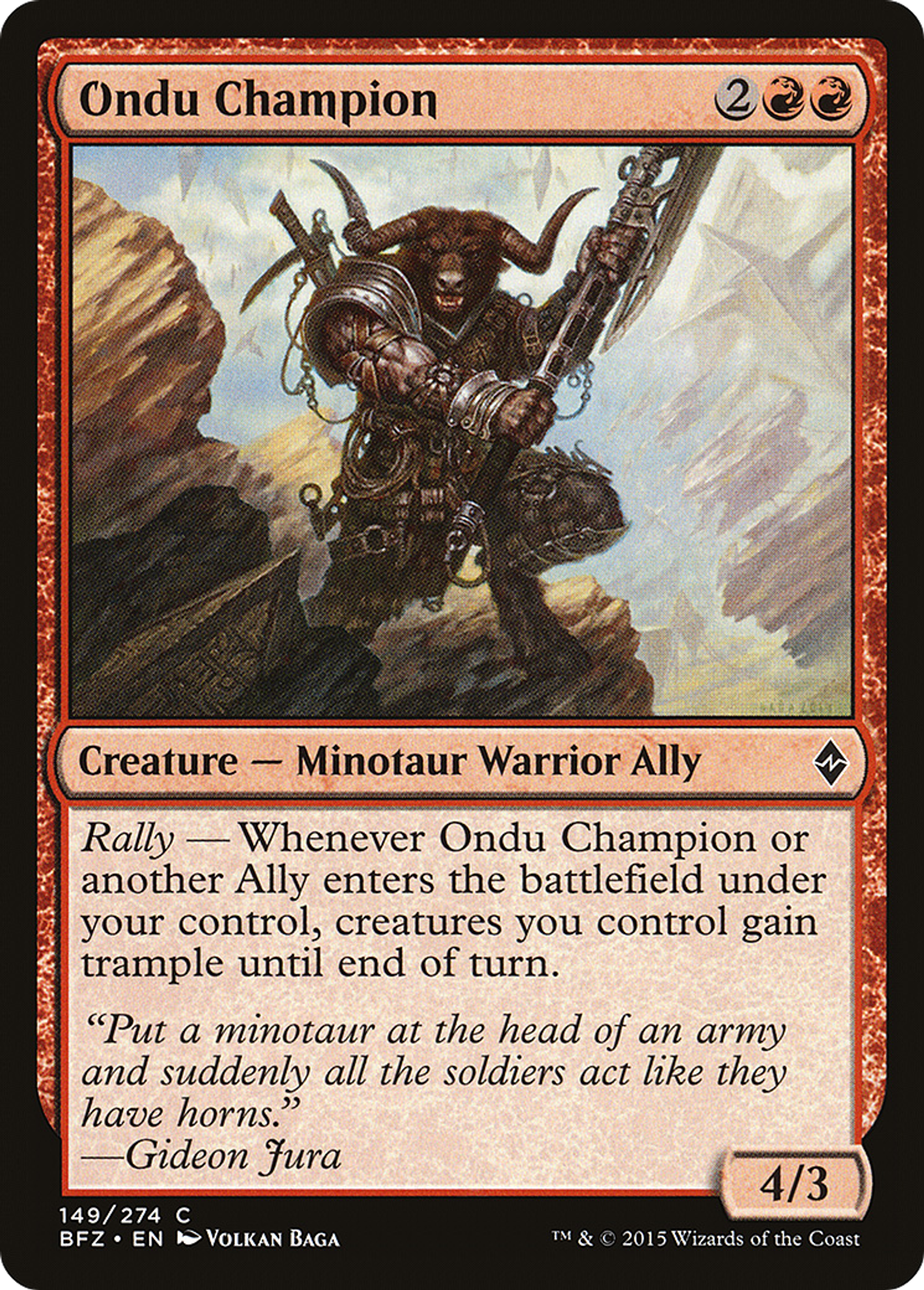 Ondu Champion — Battle for Zendikar — Magic: The Gathering