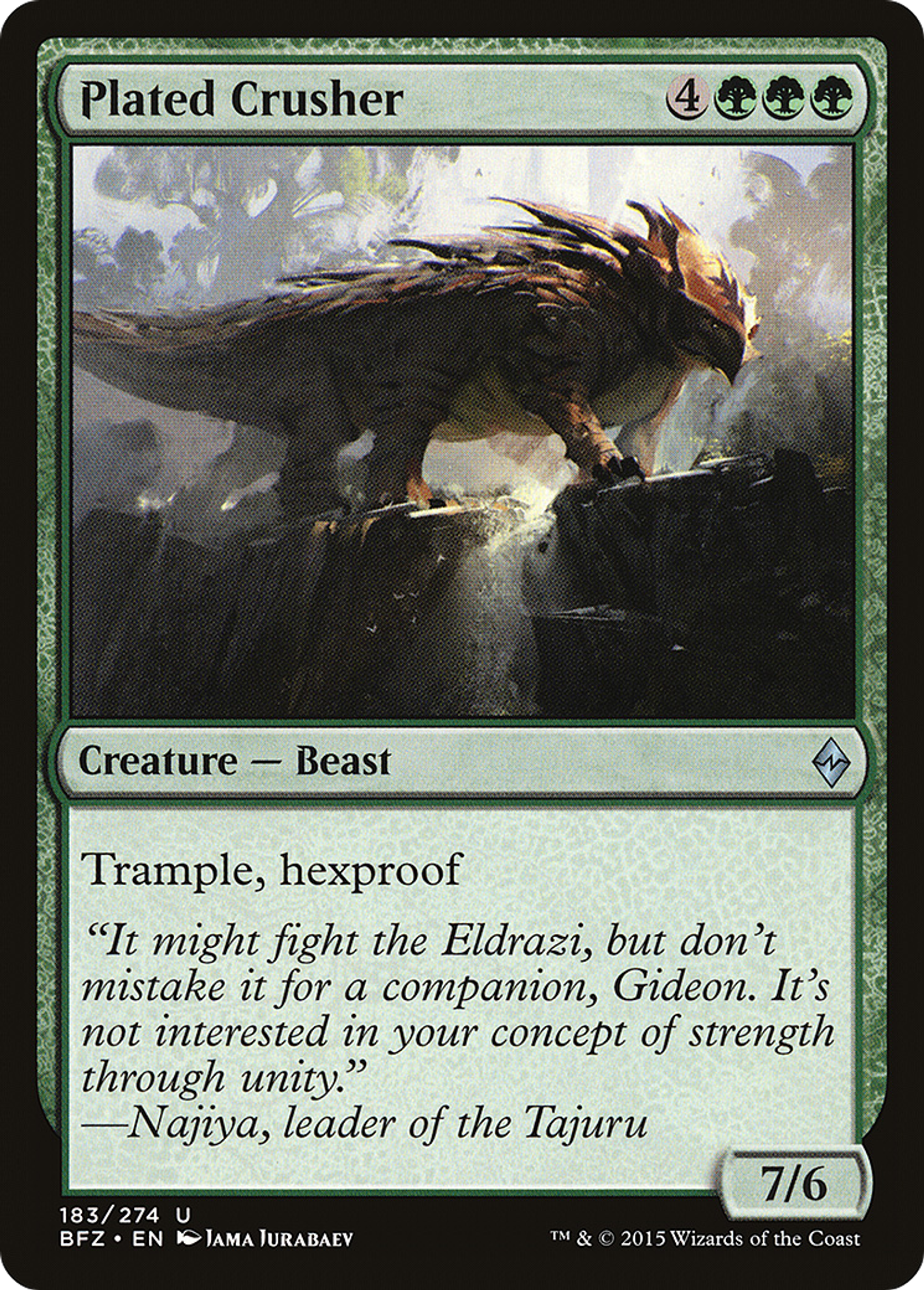 Plated Crusher — Battle for Zendikar — Magic: The Gathering