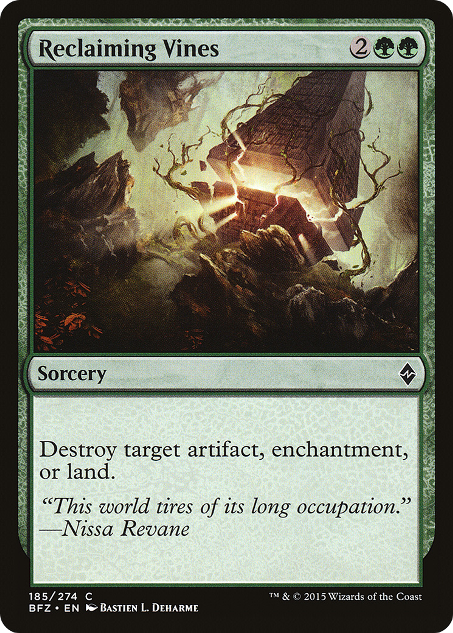 Reclaiming Vines — Battle for Zendikar — Magic: The Gathering