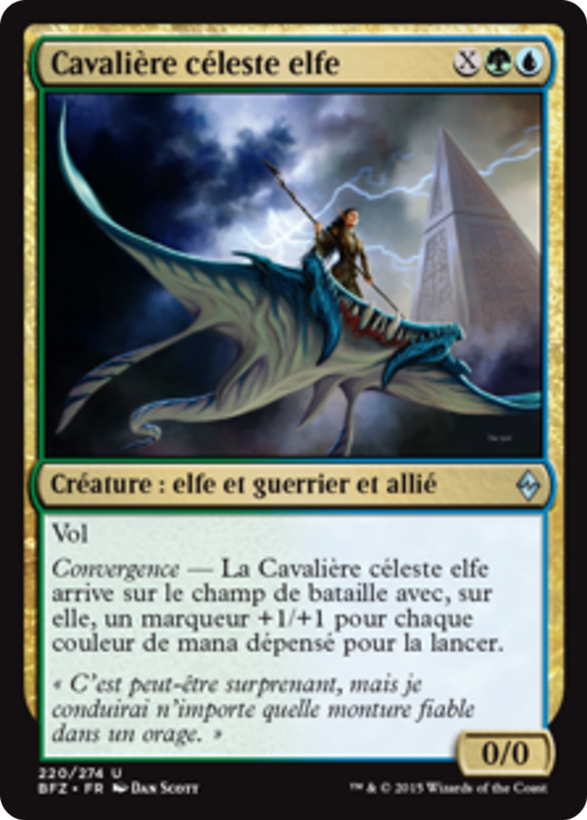 Cavalière céleste elfe — Battle for Zendikar — Magic: The Gathering