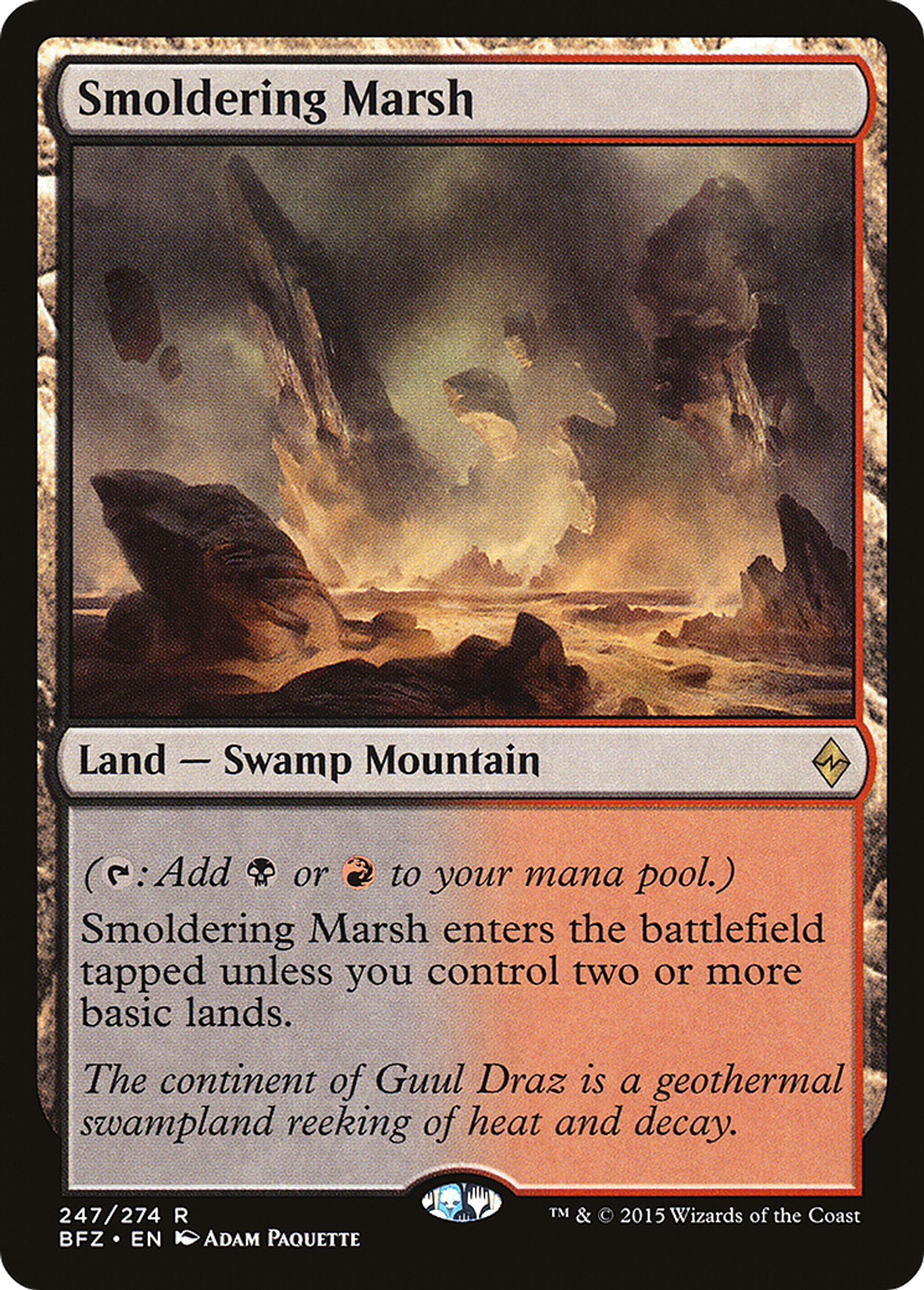 Smoldering Marsh — Battle for Zendikar — Magic: The Gathering