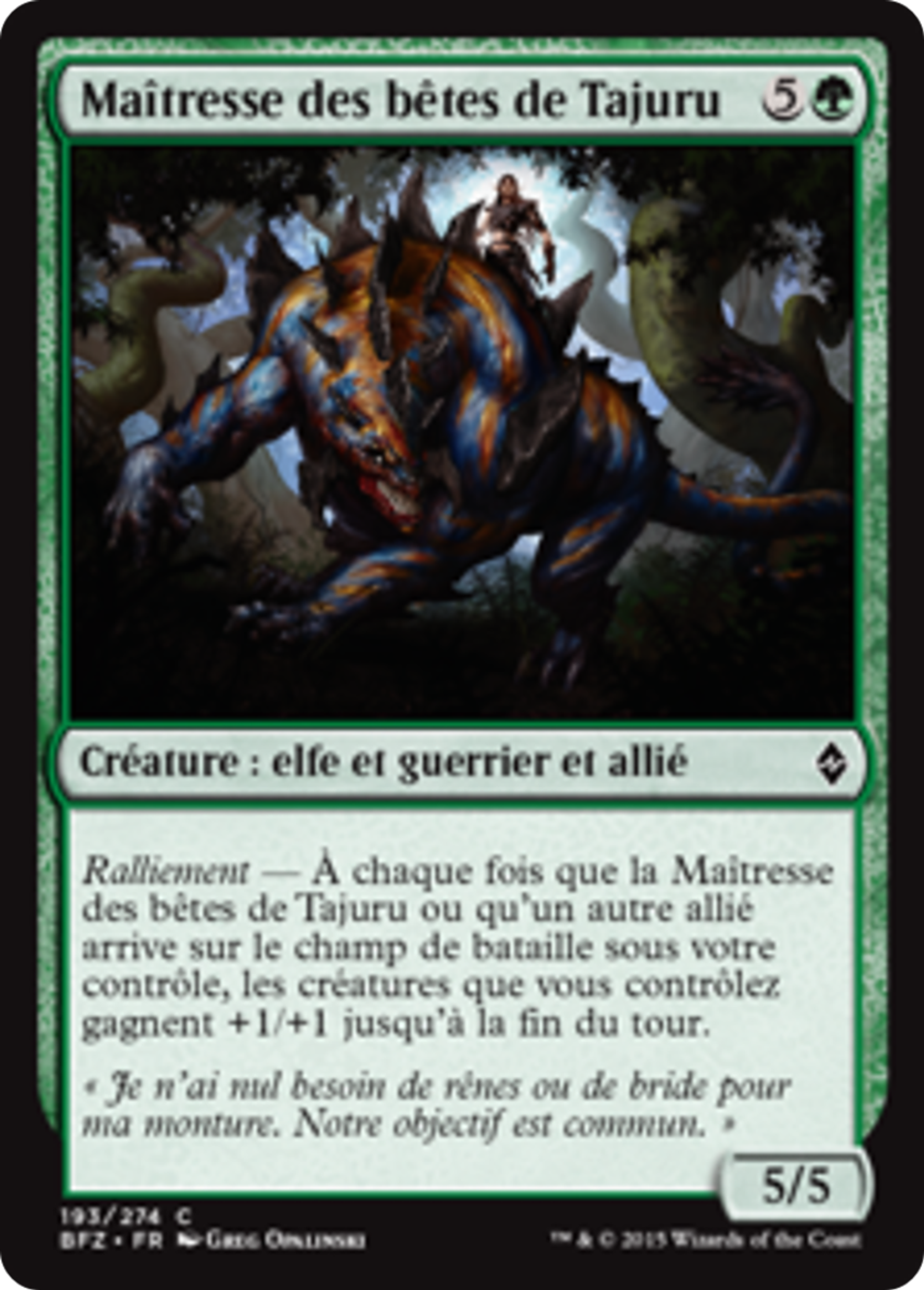 Maîtresse des bêtes de Tajuru — Battle for Zendikar — Magic: The Gathering