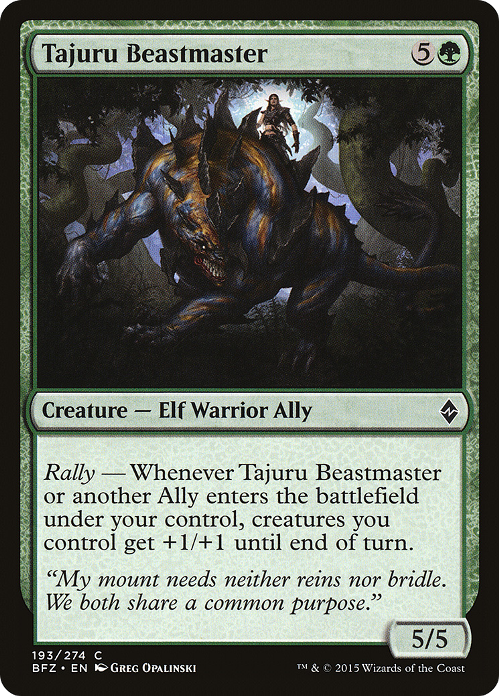 Tajuru Beastmaster — Battle for Zendikar — Magic: The Gathering