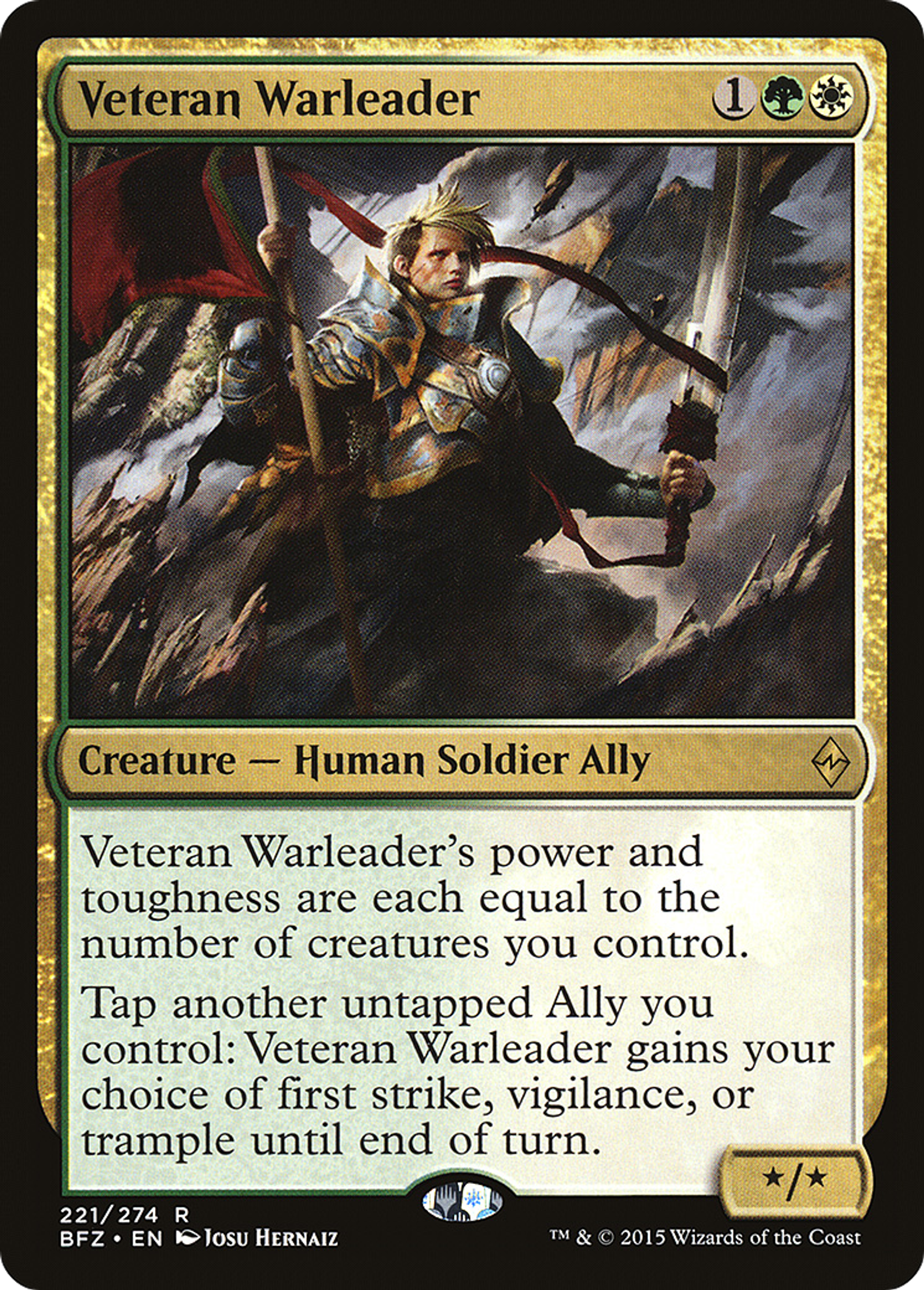Veteran Warleader — Battle for Zendikar — Magic: The Gathering