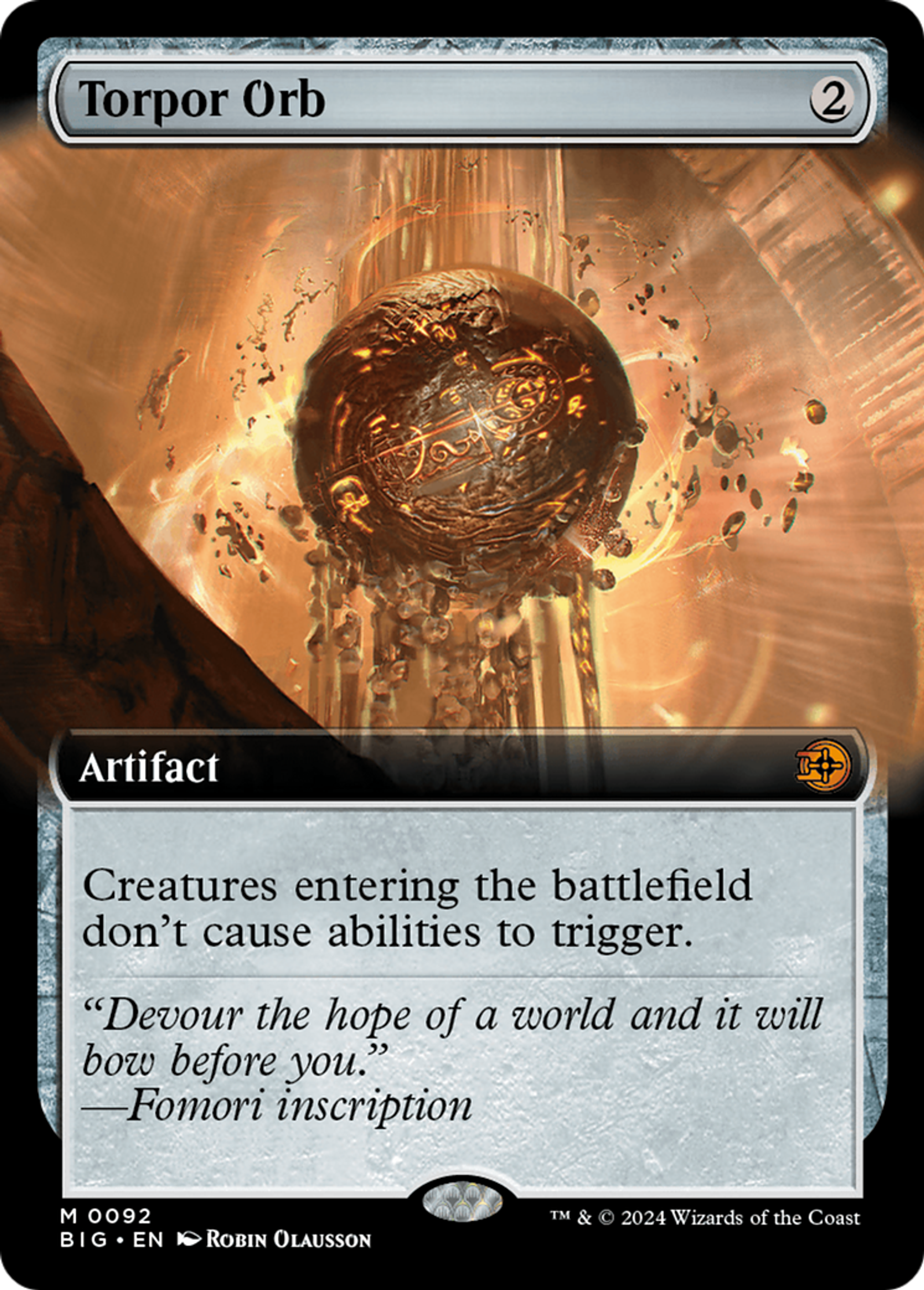 Orbe de torpeur — The Big Score — Magic: The Gathering