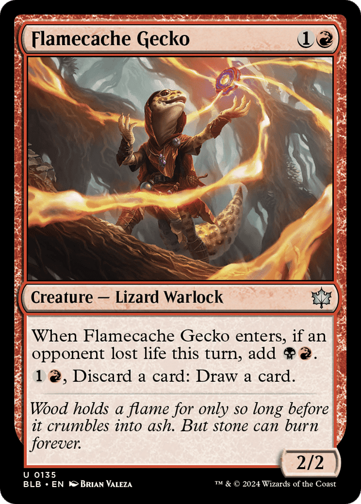 Flamecache Gecko — Bloomburrow — Magic: The Gathering