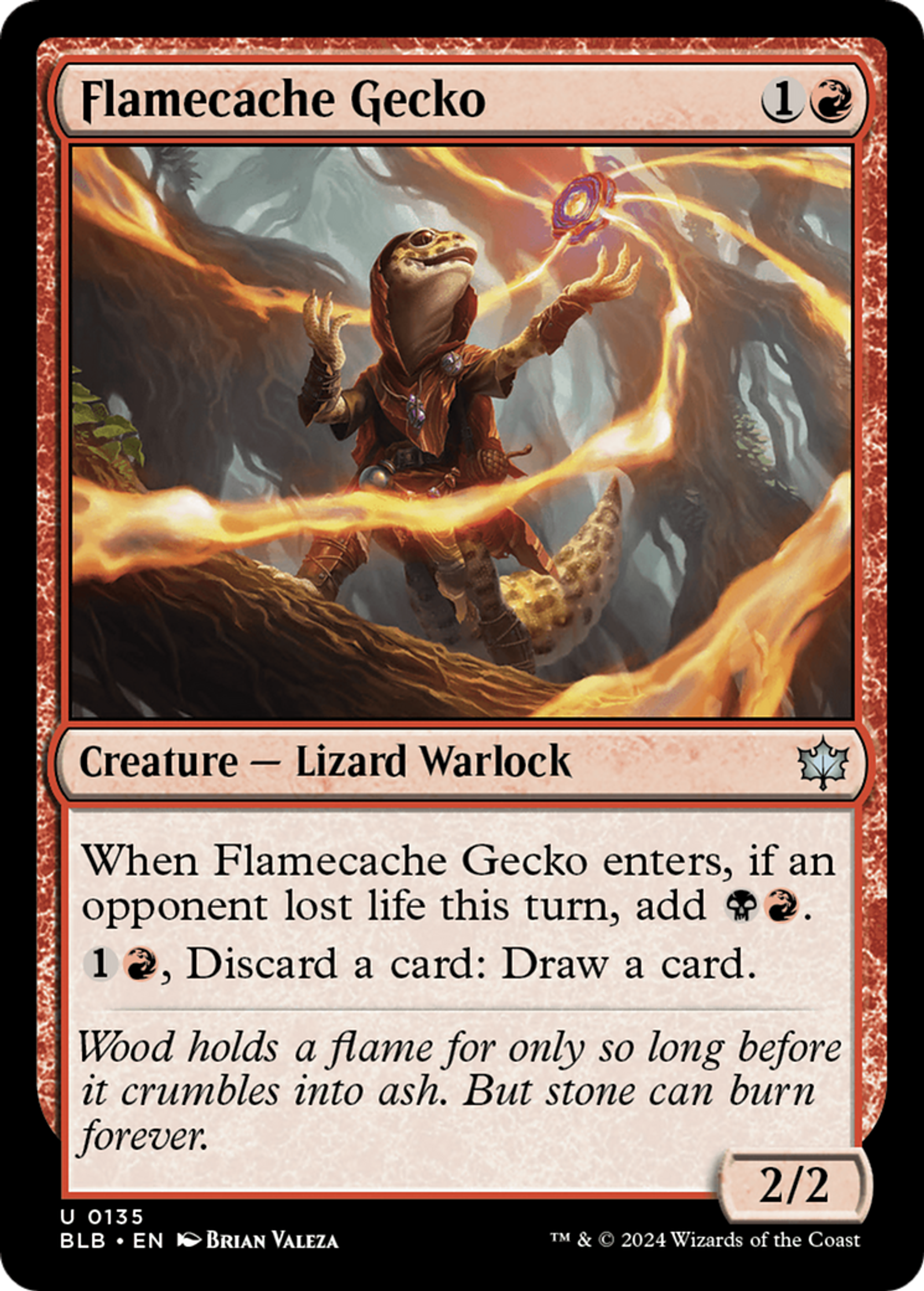 Flamecache Gecko — Bloomburrow — Magic: The Gathering