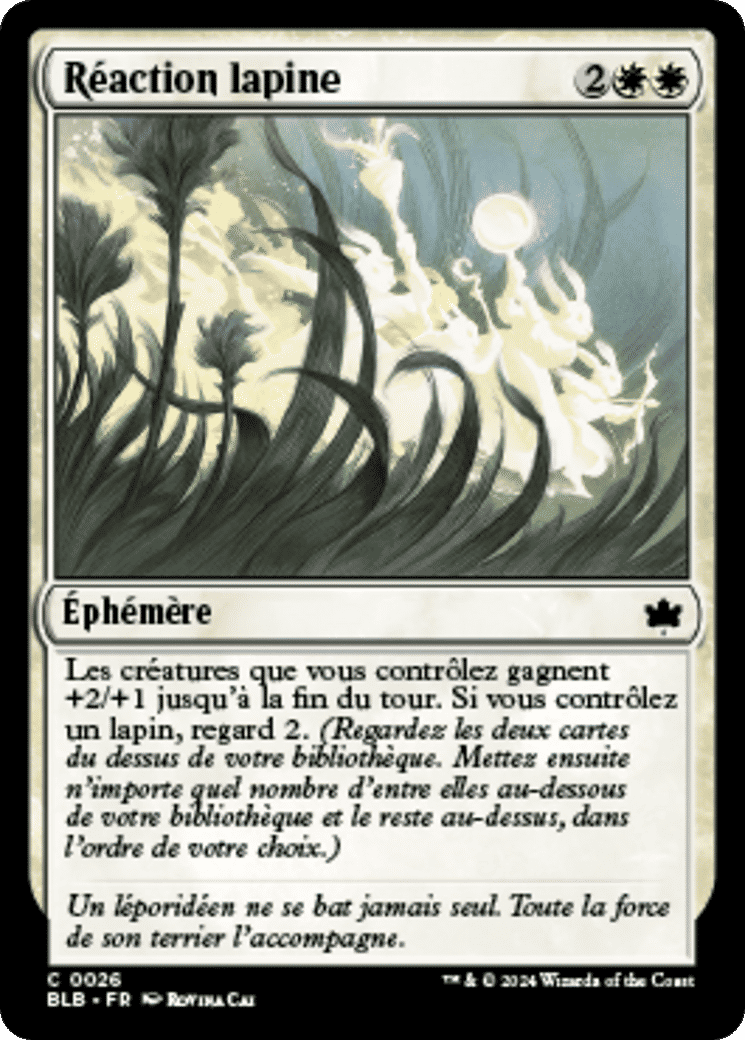 Réaction lapine — Bloomburrow — Magic: The Gathering
