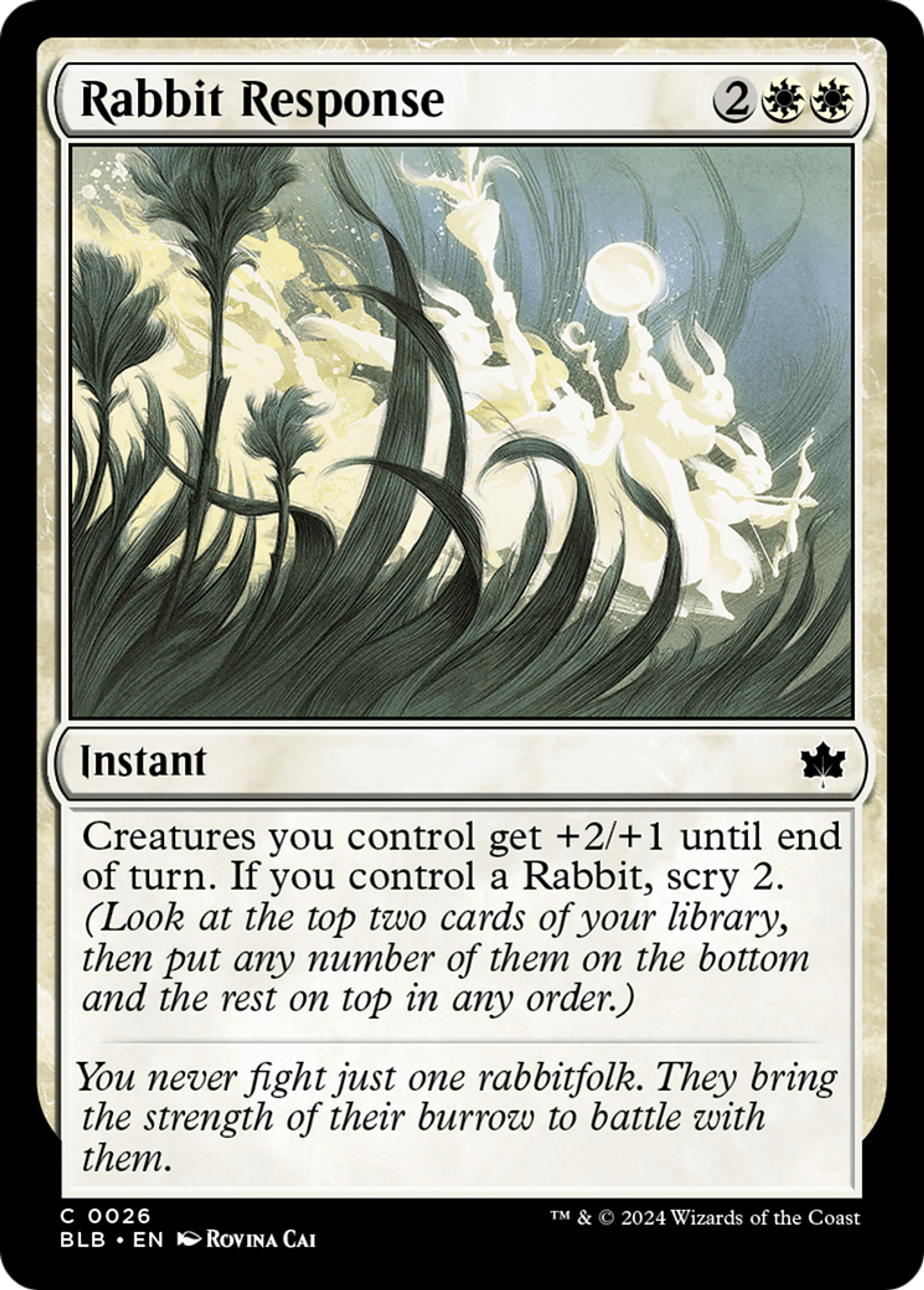 Réaction lapine — Bloomburrow — Magic: The Gathering