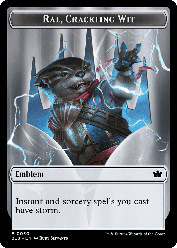 Ral, Crackling Wit Emblem — Bloomburrow — Magic: The Gathering