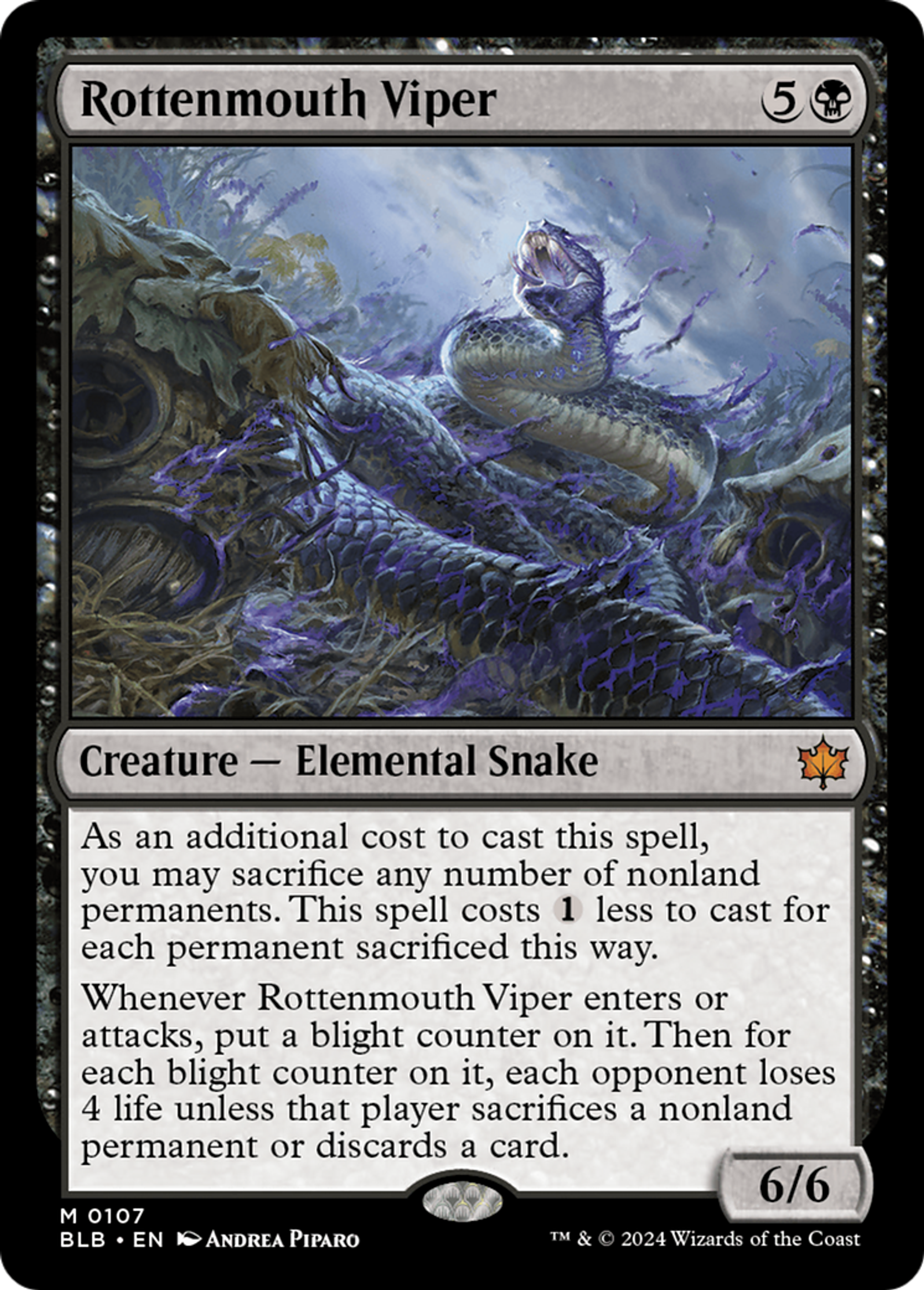 Rottenmouth Viper — Bloomburrow — Magic: The Gathering