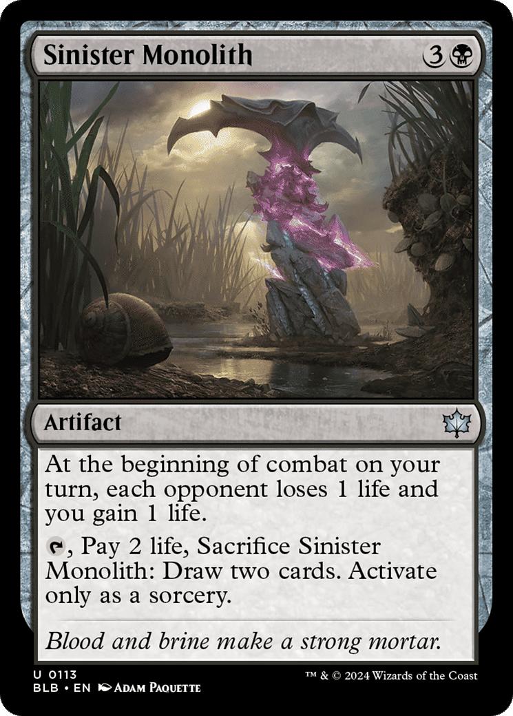 Sinister Monolith — Bloomburrow — Magic: The Gathering