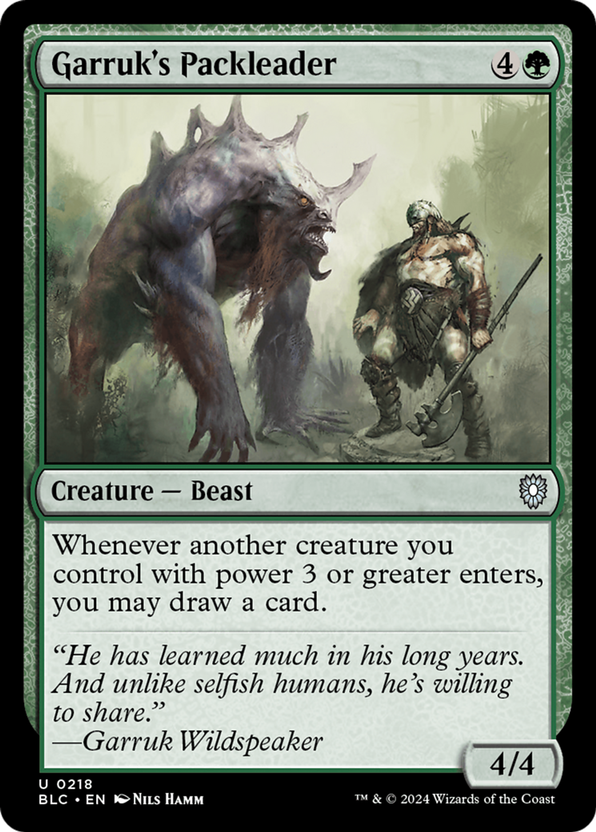 Chef de meute de Garruk — Bloomburrow Commander — Magic: The Gathering
